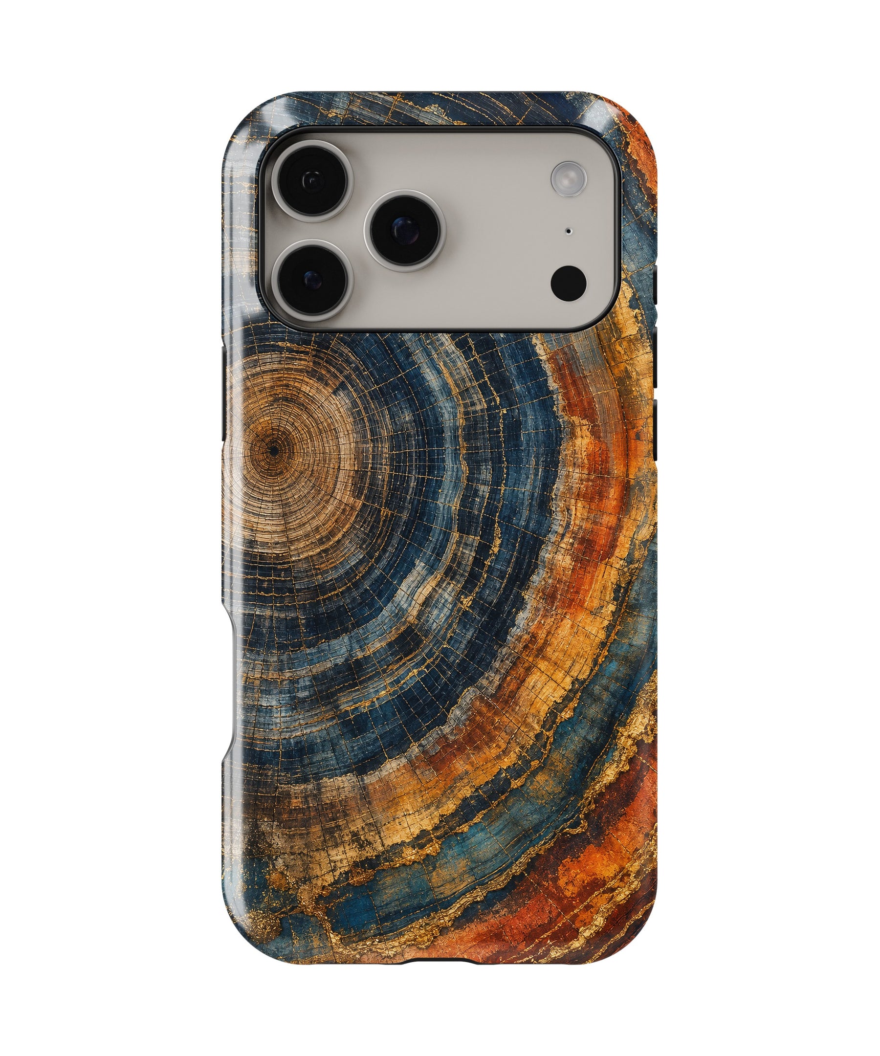 Colorful Tree Ring Mineral Slice MagSafe iPhone Tough Case – Custom Name Option