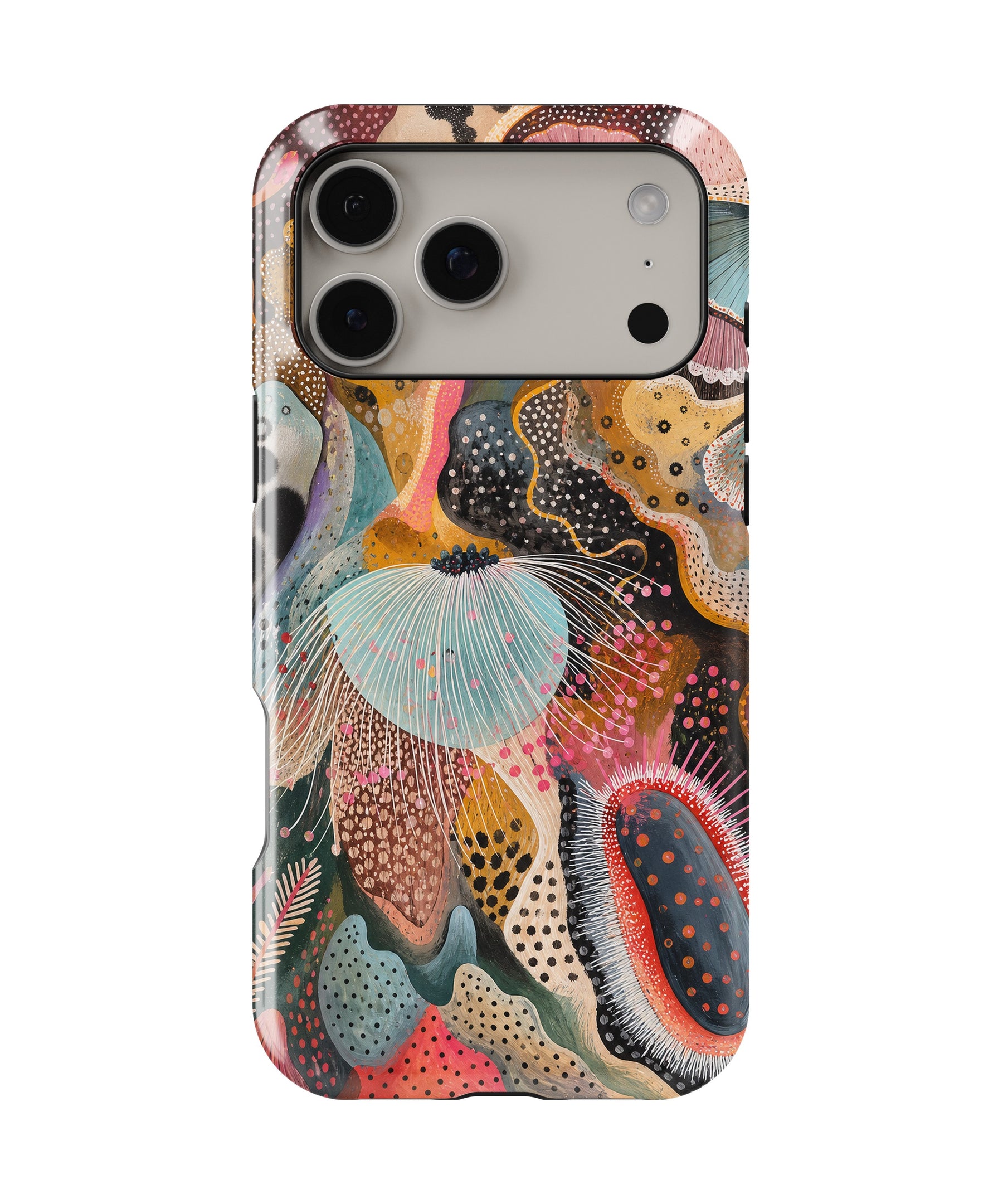 Colorful Abstract Ocean Wild Sea Life MagSafe iPhone Tough Case – Custom Name Option