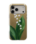 Antique gold lily of the valley botanical shockproof MagSafe iPhone case for iPhone 17 Pro Max