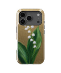 Antique gold lily of the valley botanical MagSafe iPhone tough case for iPhone 17 Pro