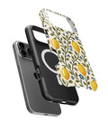 Sicilian Lemon Mosaic iPhone tough case with built-in MagSafe magnetic ring