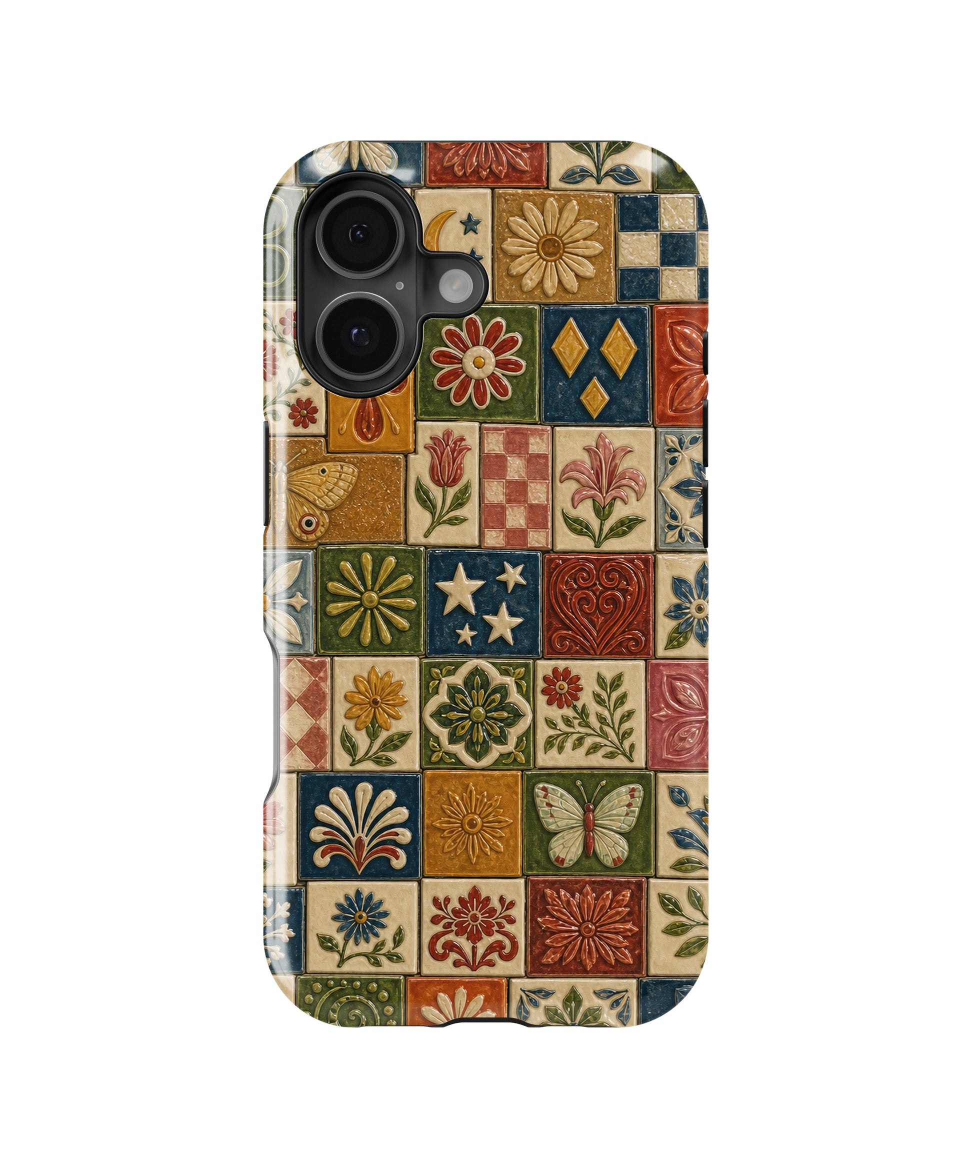 Vintage Folk Art Tile Patchwork MagSafe iPhone tough case for iPhone 17