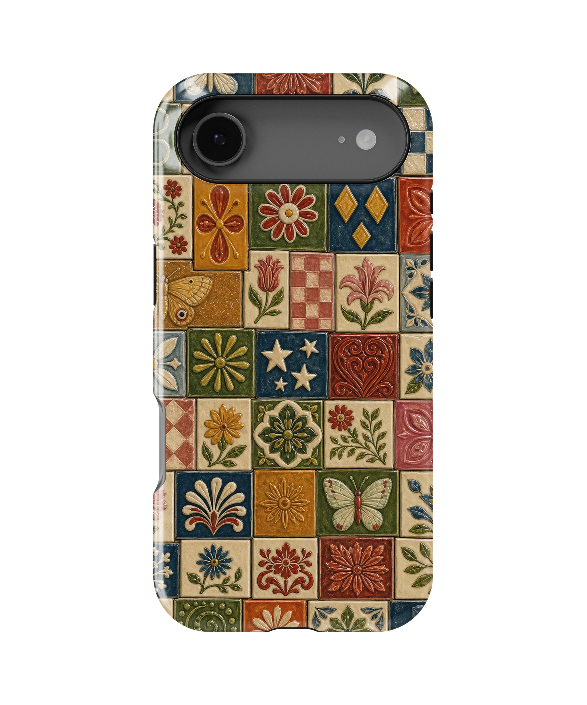 Vintage Folk Art Tile Patchwork MagSafe iPhone tough case for iPhone 17 Air