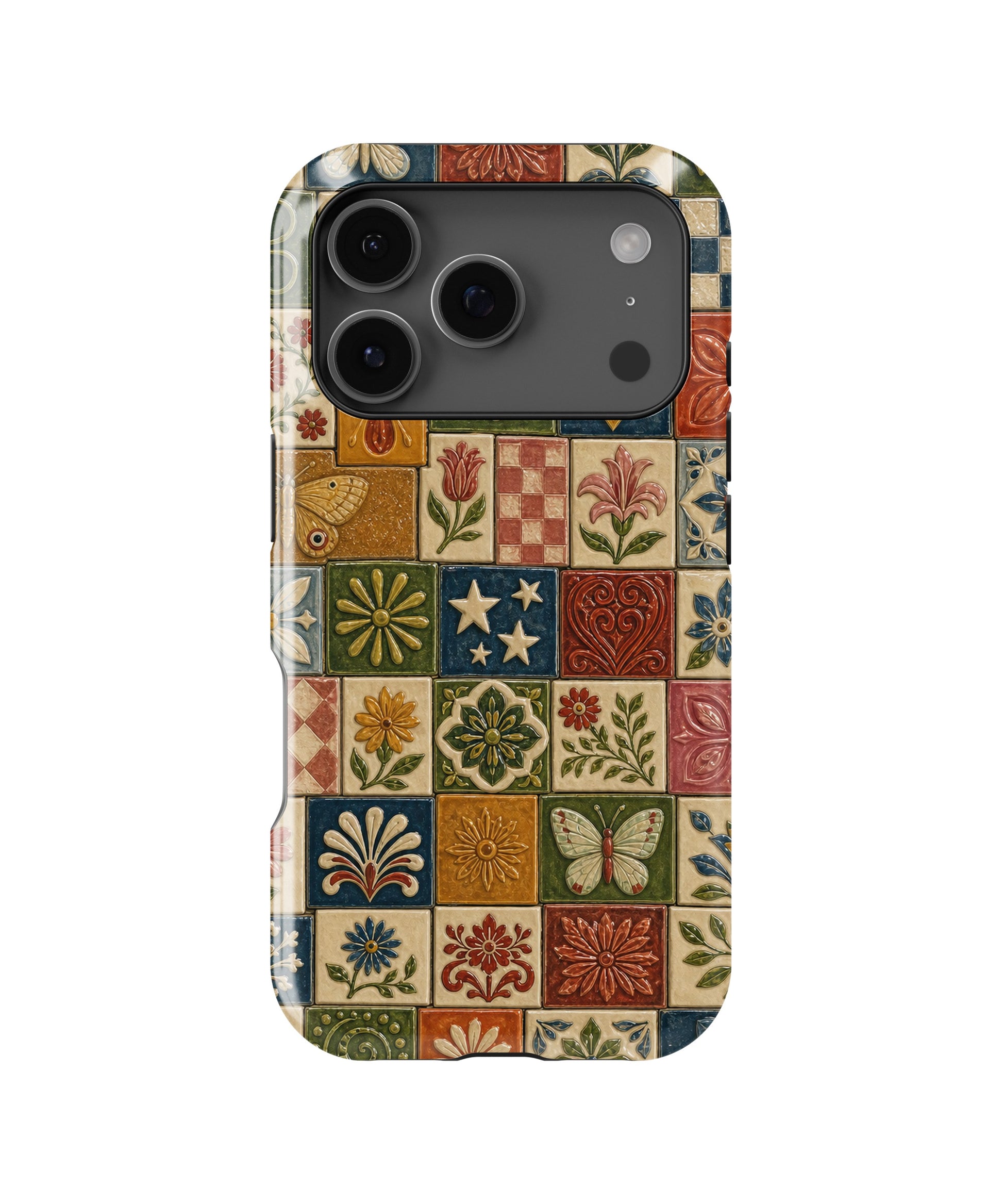 Vintage Folk Art Tile Patchwork MagSafe iPhone tough case for iPhone 17 Pro