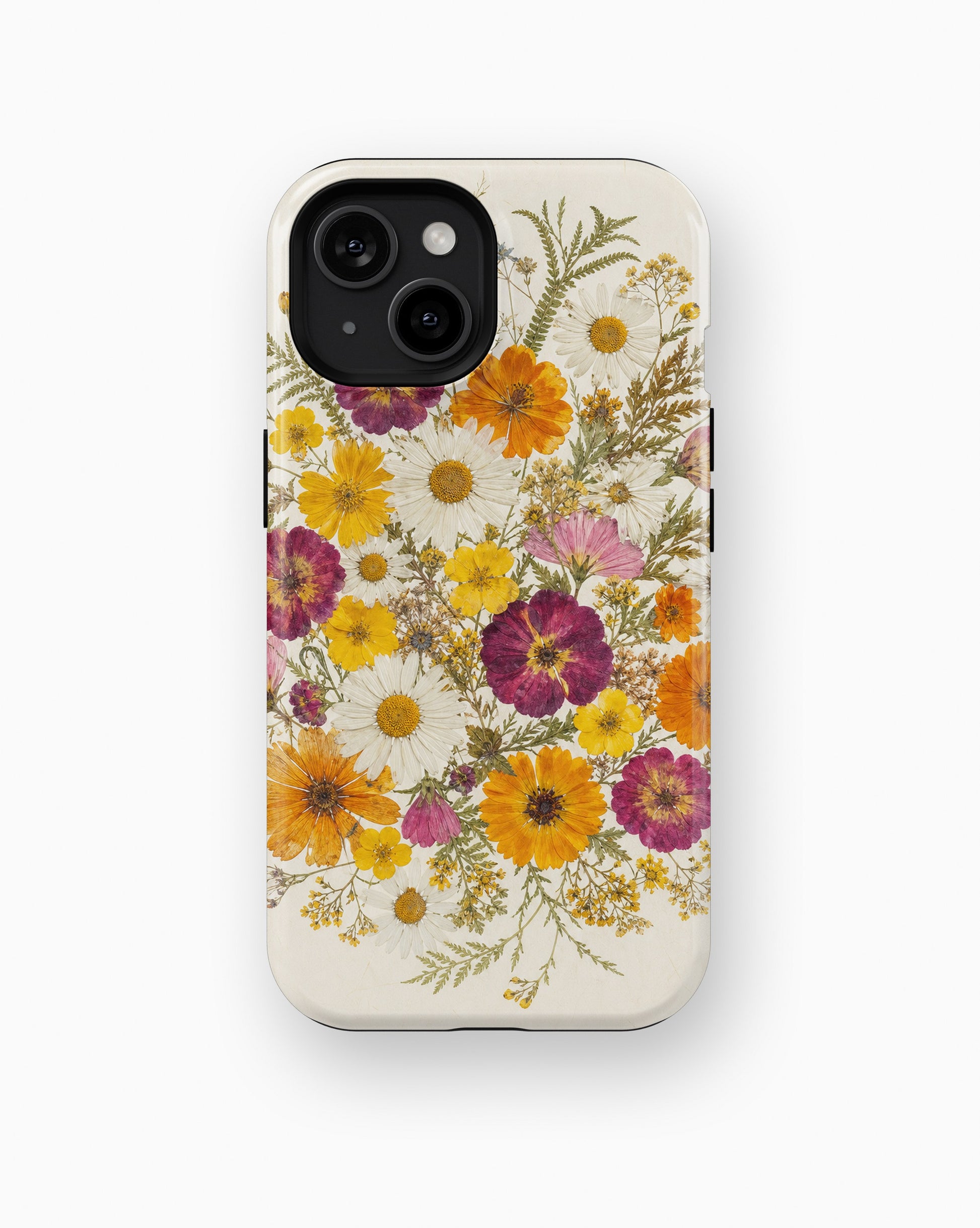 Pressed Daisy Wildflower Bouquet shockproof case for standard iPhone models