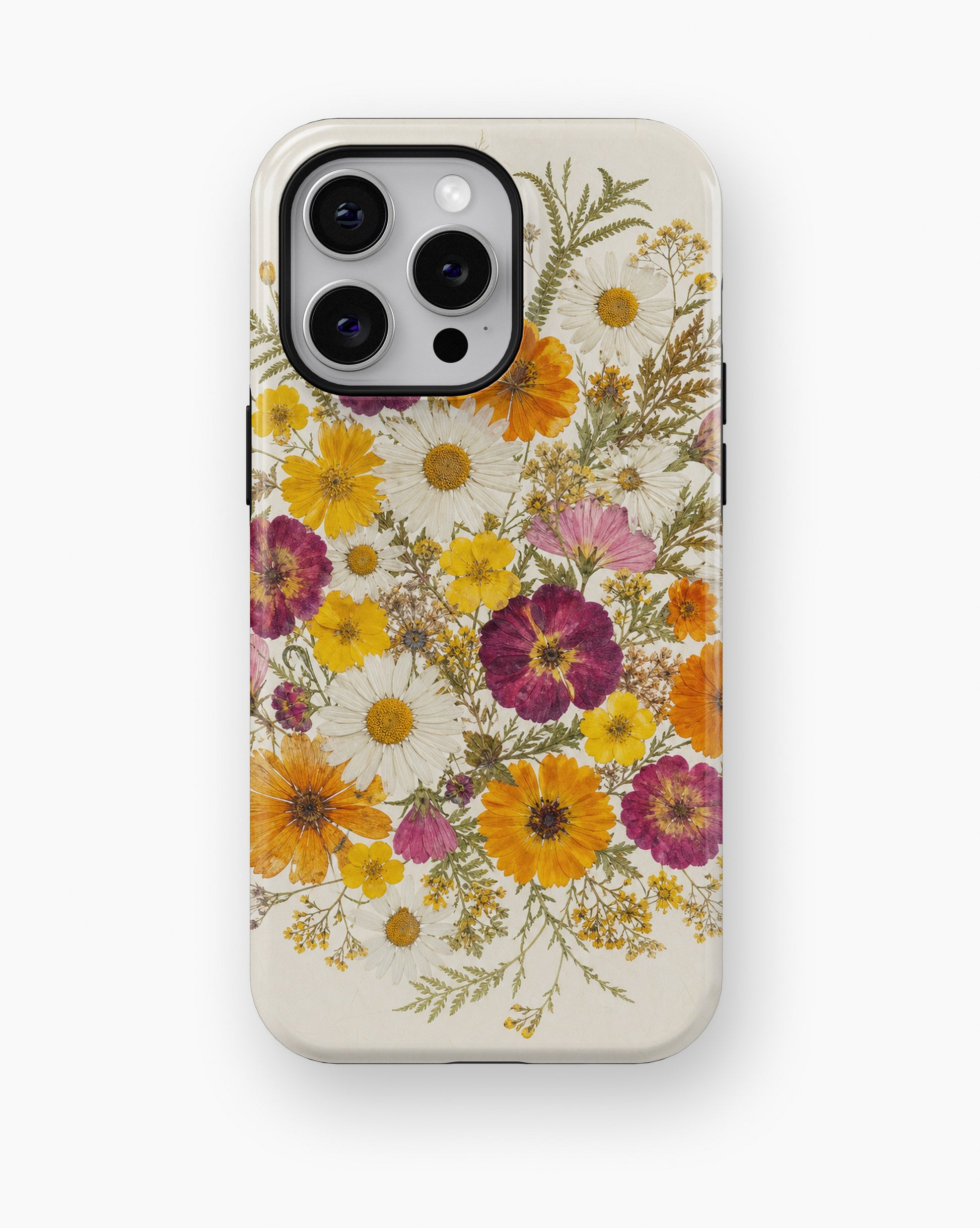 Pressed Daisy Wildflower Bouquet shockproof case for iPhone Pro Max models