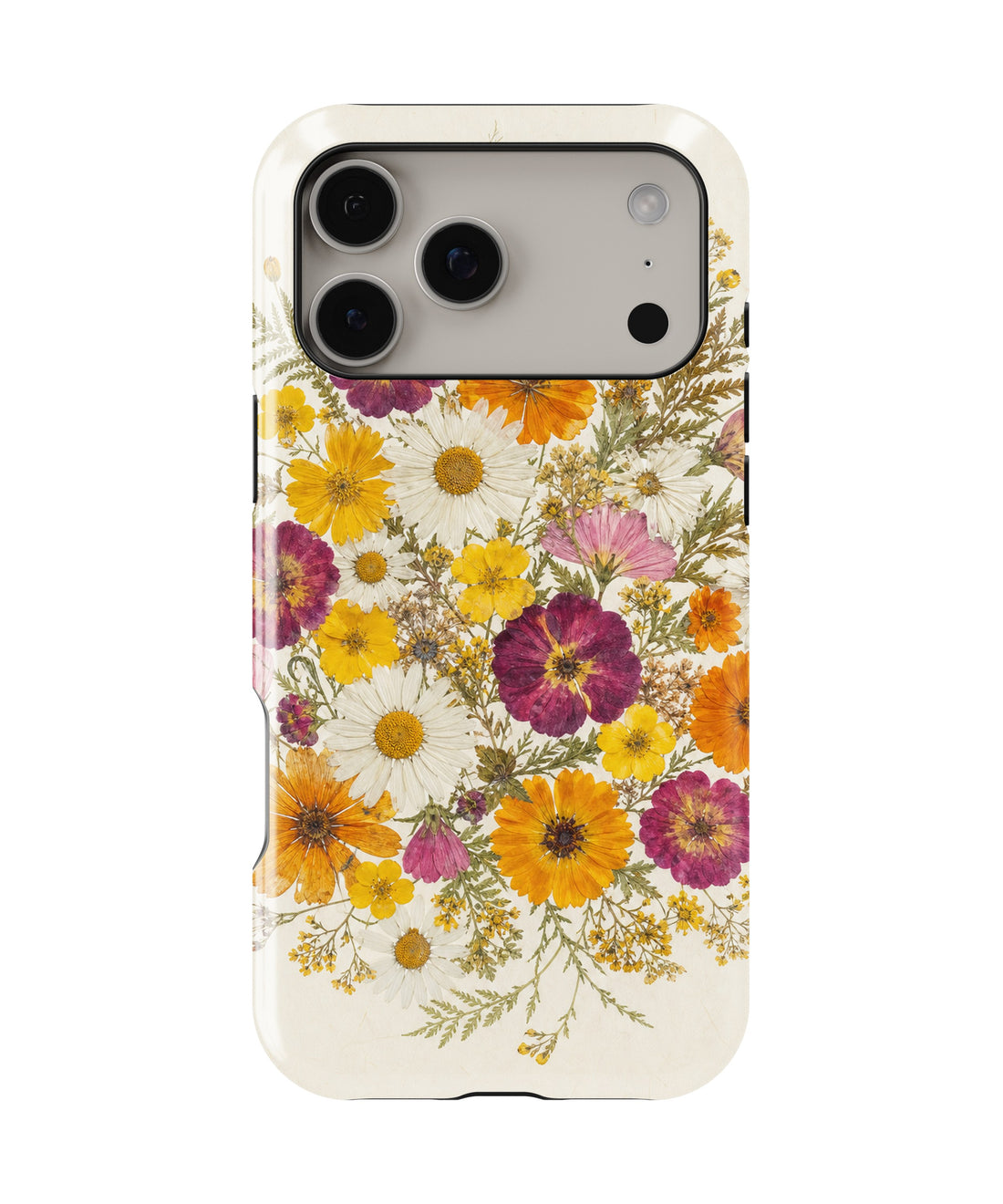 Pressed Daisy Wildflower Bouquet shockproof MagSafe iPhone case for iPhone 17 Pro Max