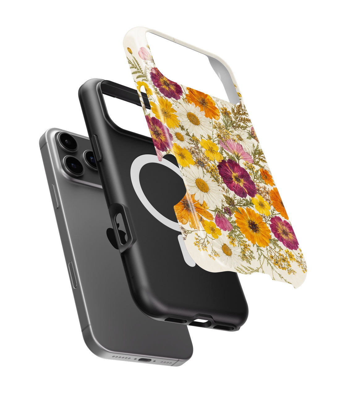 Pressed Daisy Wildflower Bouquet shockproof MagSafe iPhone case for iPhone 17 Pro Max