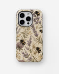 Lavender Bumblebee Botanical shockproof case for iPhone Pro models