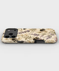 Lavender Bumblebee Botanical dual-layer iPhone case with raised camera and edge protection