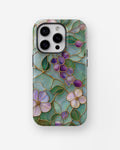 Aqua Grape Stained Glass Floral shockproof case for iPhone Pro models