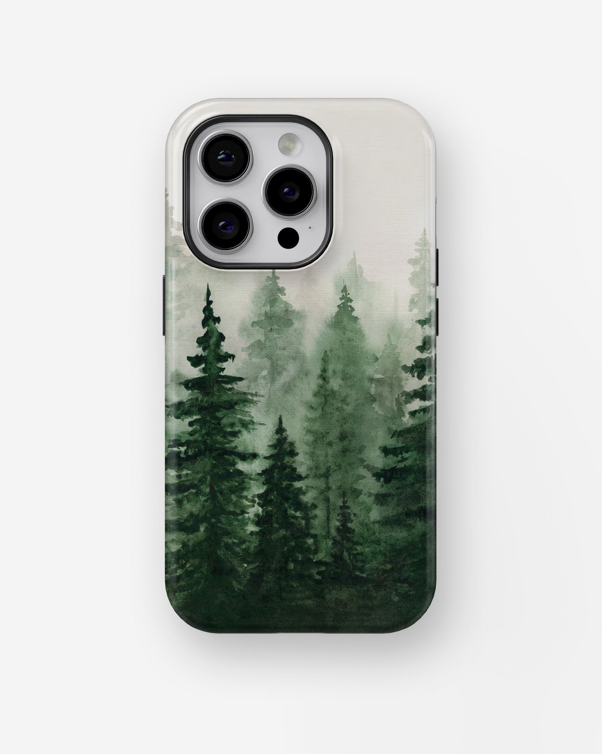 Green Watercolor Forest MagSafe iPhone Tough Case - i15 pro tough p1