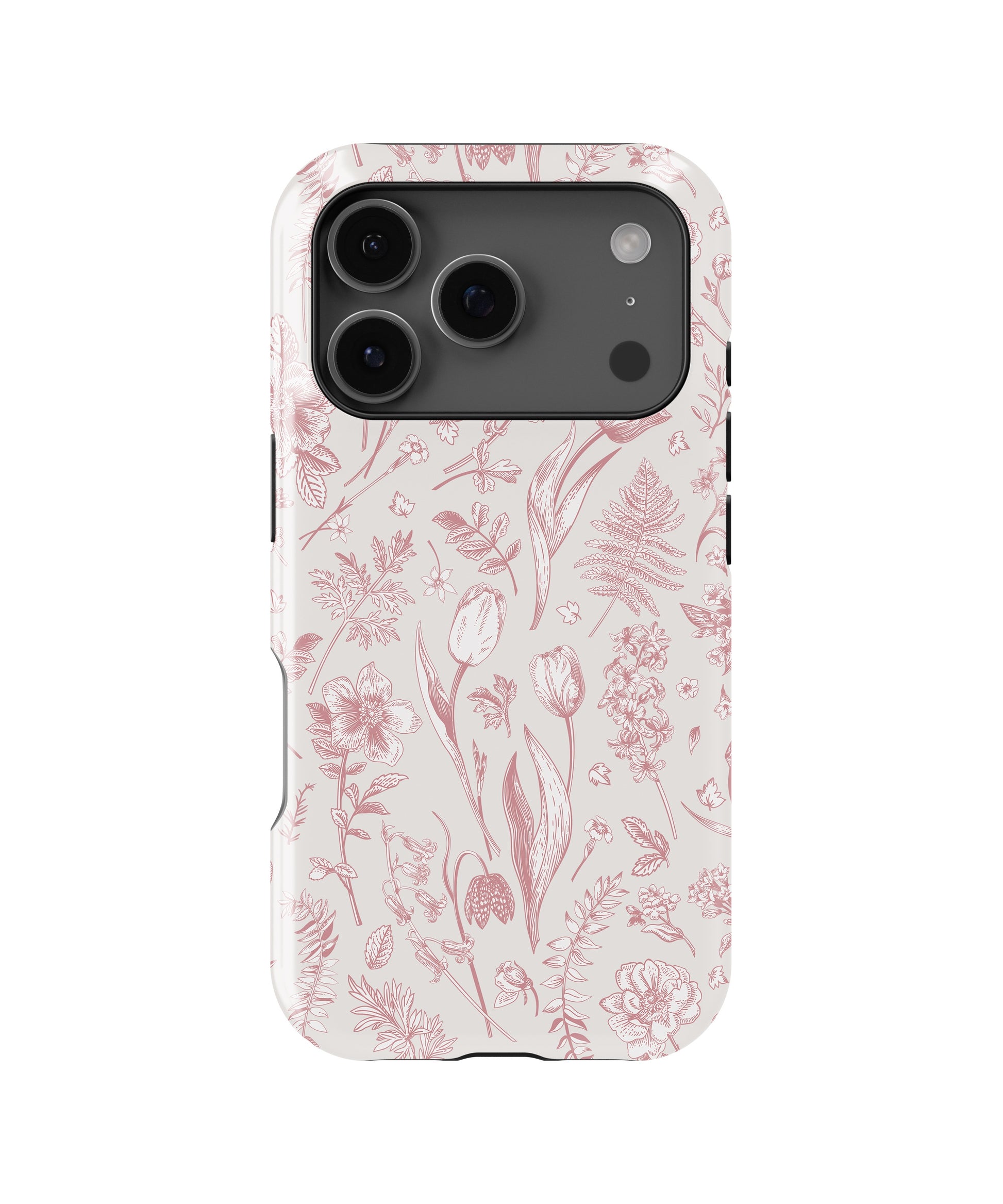 Pink Botanical Line Art Floral MagSafe iPhone Tough Case - i17PT p1