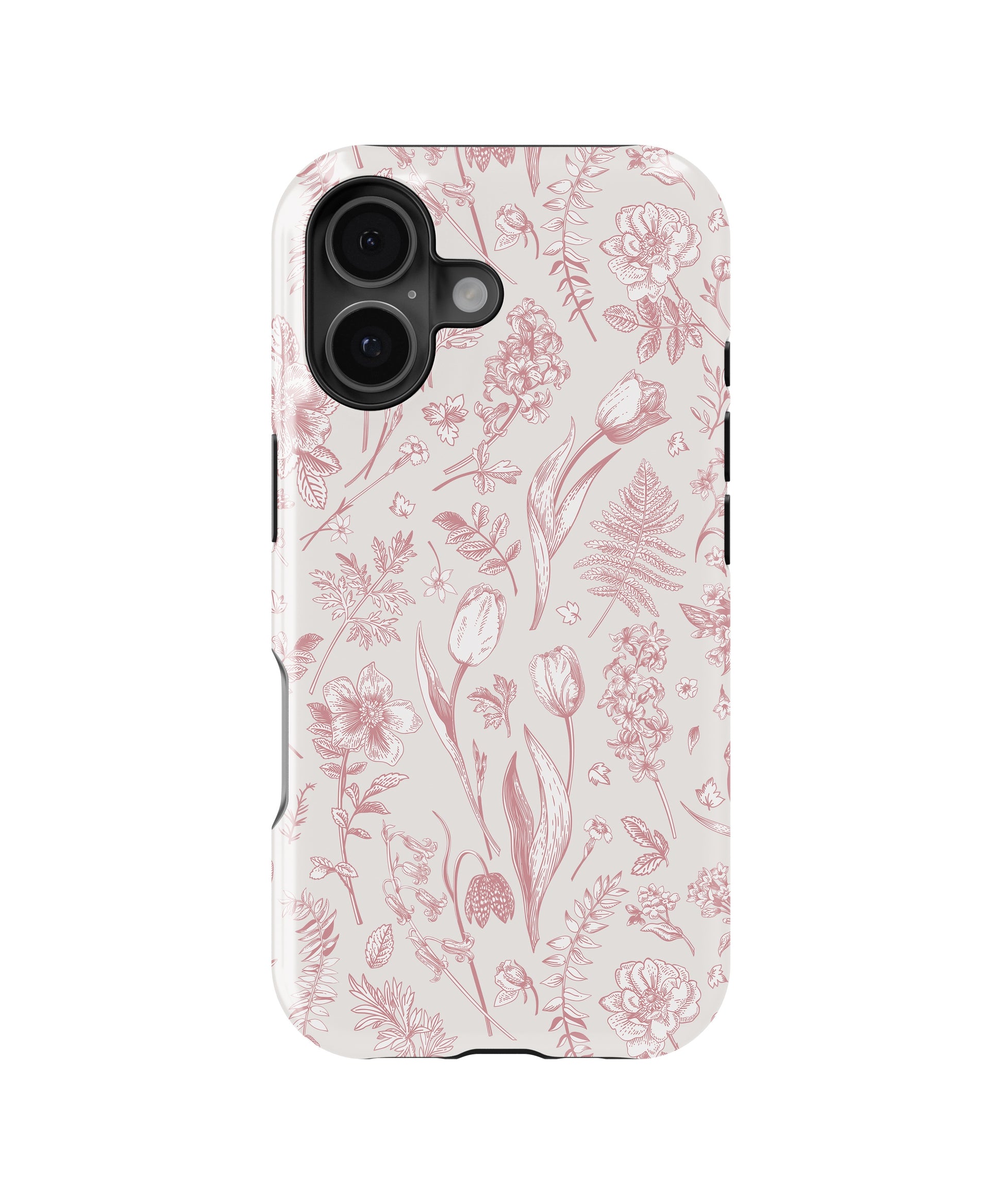 Pink Botanical Line Art Floral MagSafe iPhone Tough Case - i17T p1