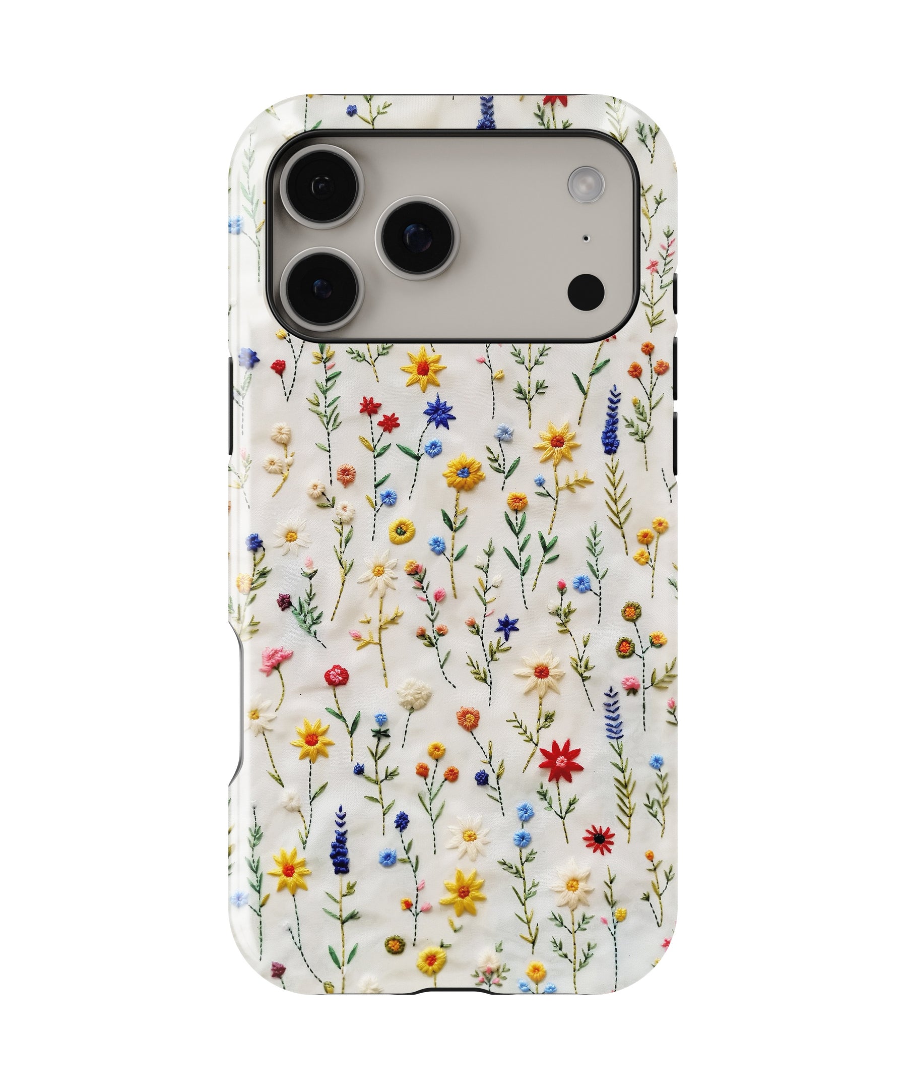 Embroidered Wildflower Meadow MagSafe iPhone Tough Case