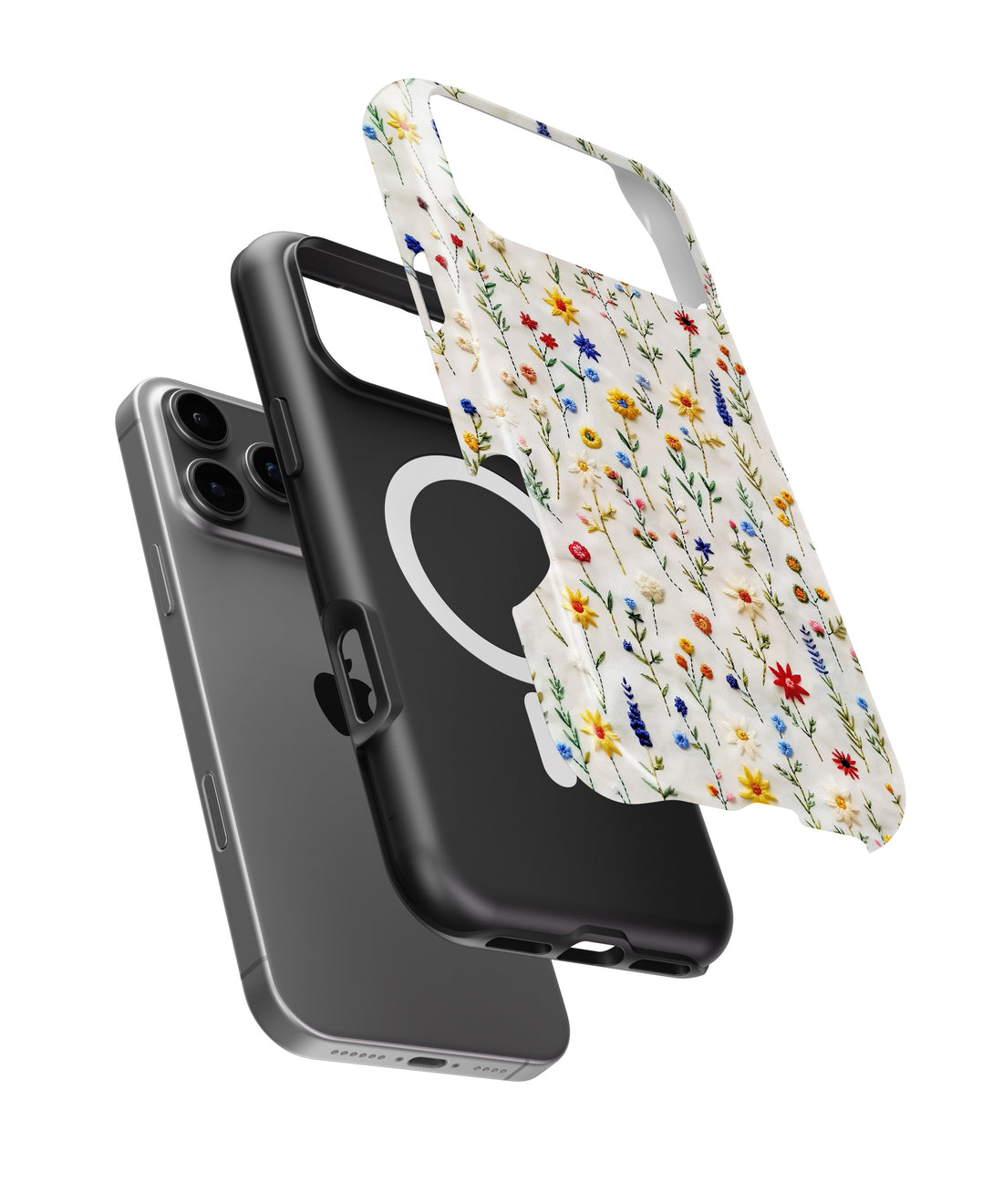 Embroidered Wildflower Meadow MagSafe iPhone Tough Case - i17PMT p1