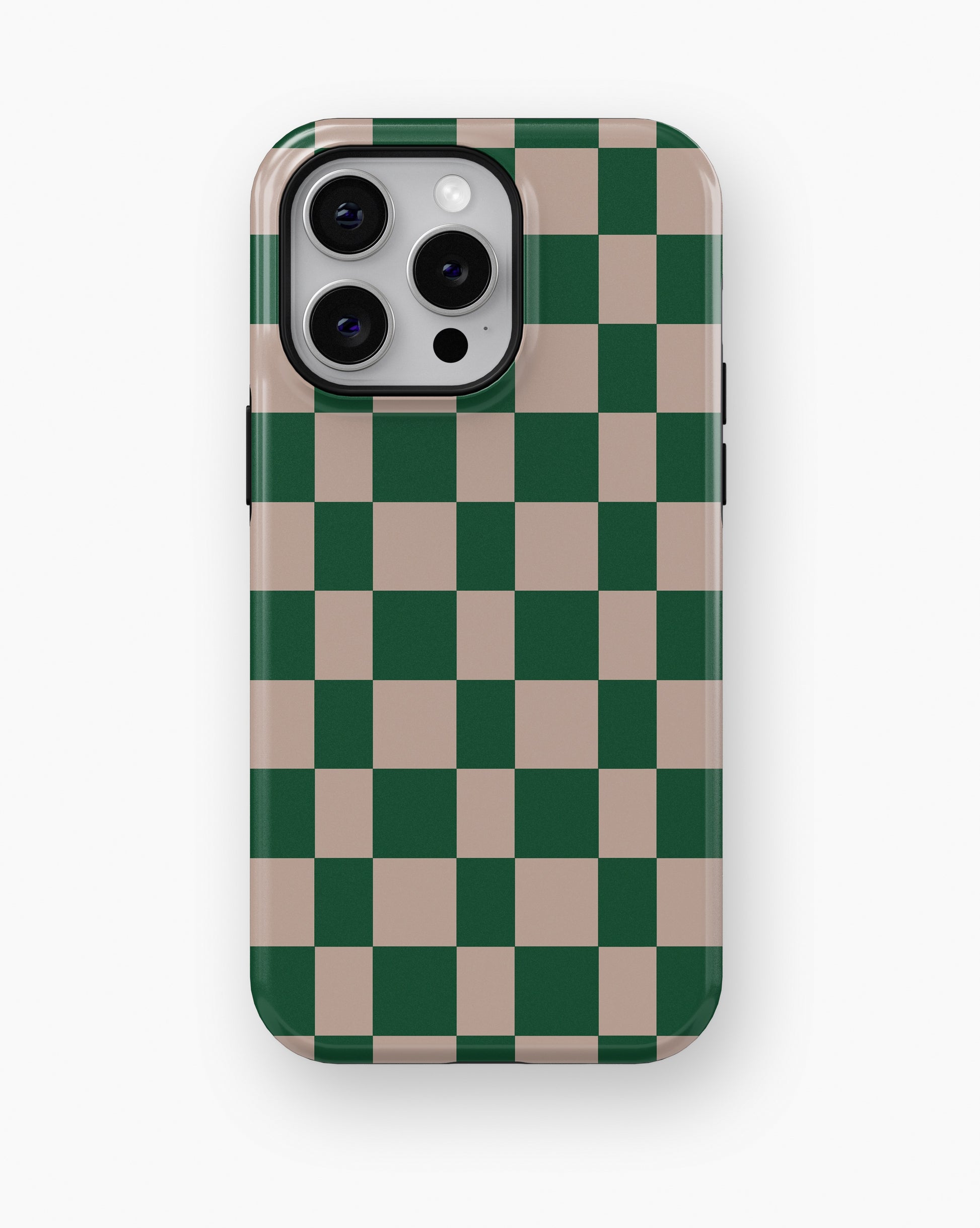 Green Beige Checkerboard MagSafe iPhone Tough Case - i15 pro max tough p1
