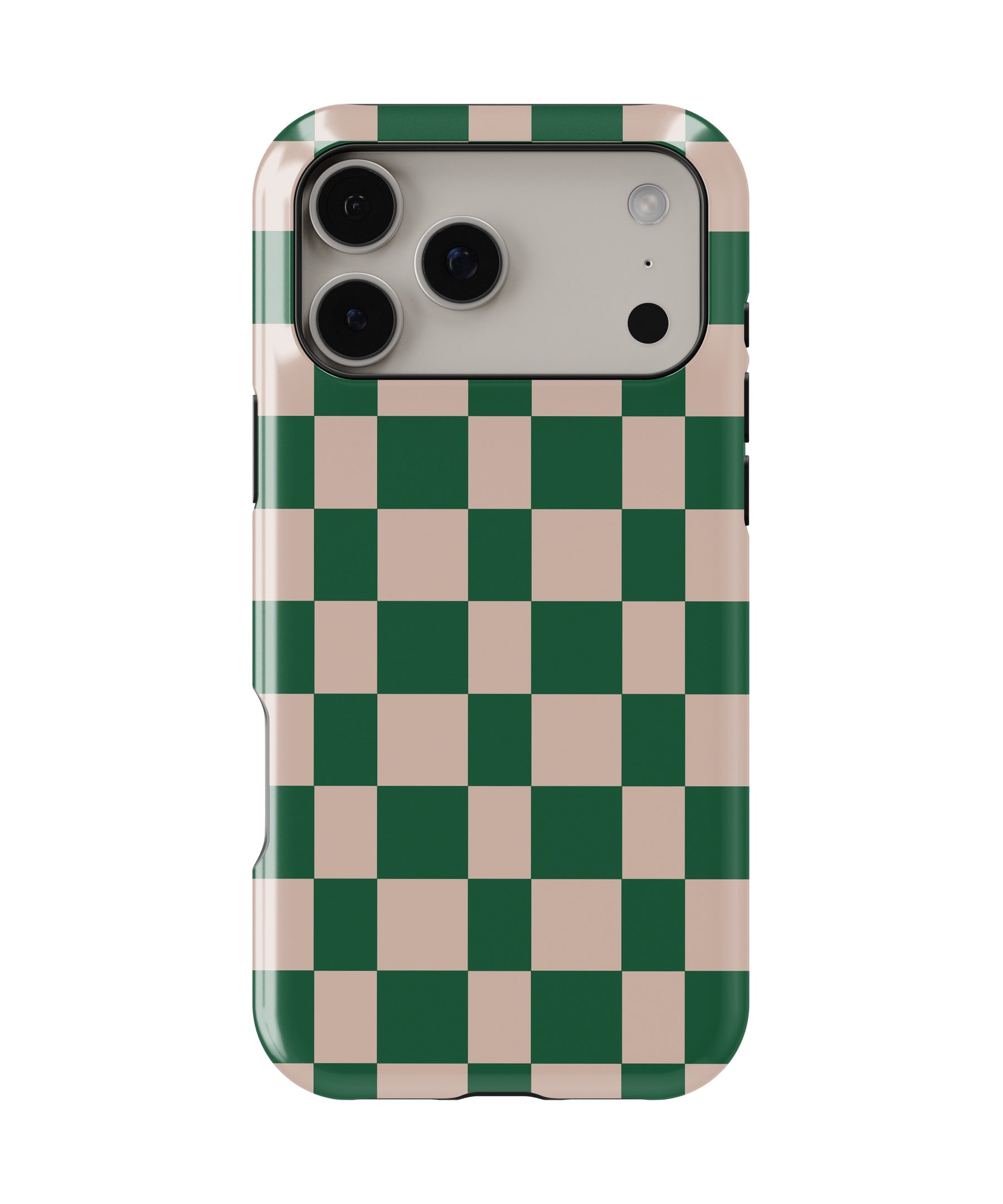 Green Beige Checkerboard MagSafe iPhone Tough Case