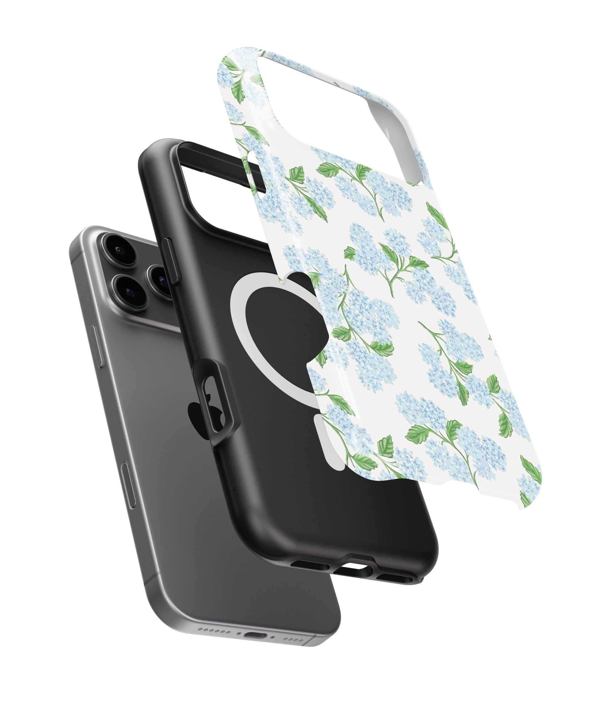 Blue Hydrangea Floral MagSafe iPhone Tough Case - i17PMT p11