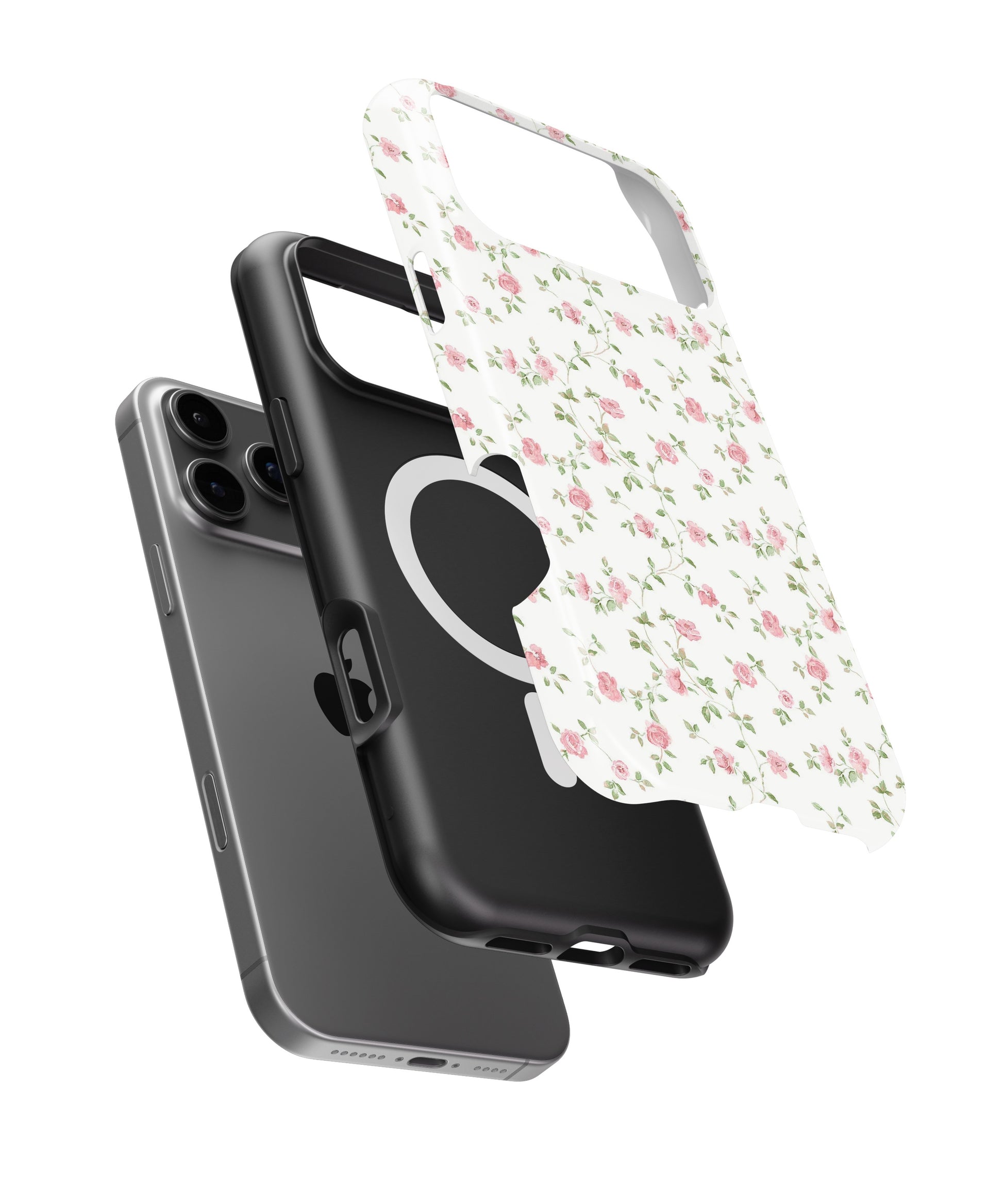 Pink Ditsy Rose Floral MagSafe iPhone Tough Case - i17PMT p11