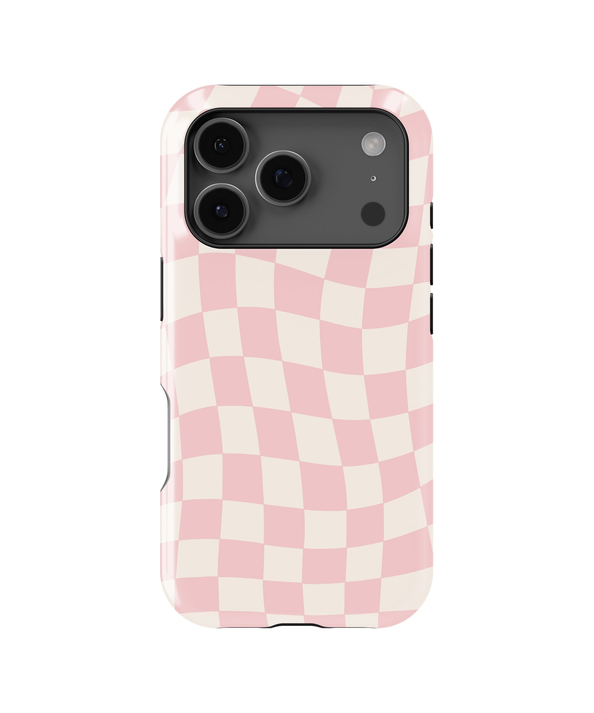 Pink Cream Wavy Checkerboard MagSafe iPhone Tough Case - i17PT p1