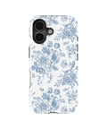Blue Toile Floral Bouquet MagSafe iPhone Tough Case - i17T p1