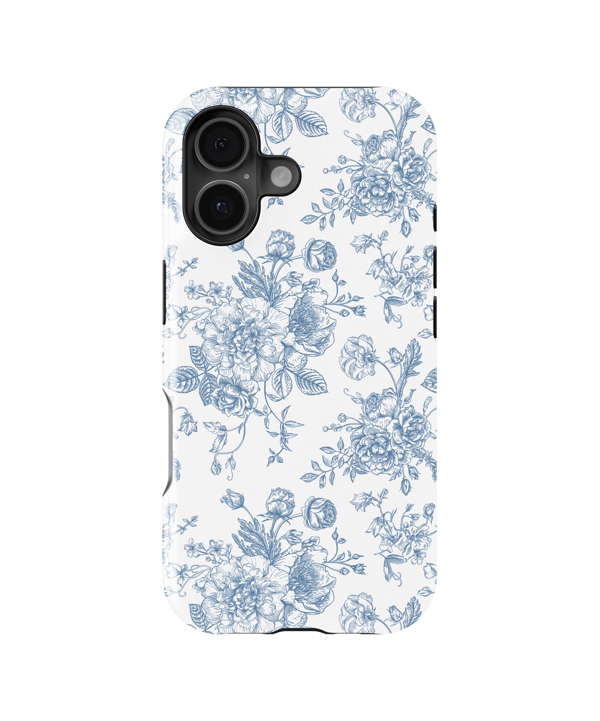 Blue Toile Floral Bouquet MagSafe iPhone Tough Case - i17T p1