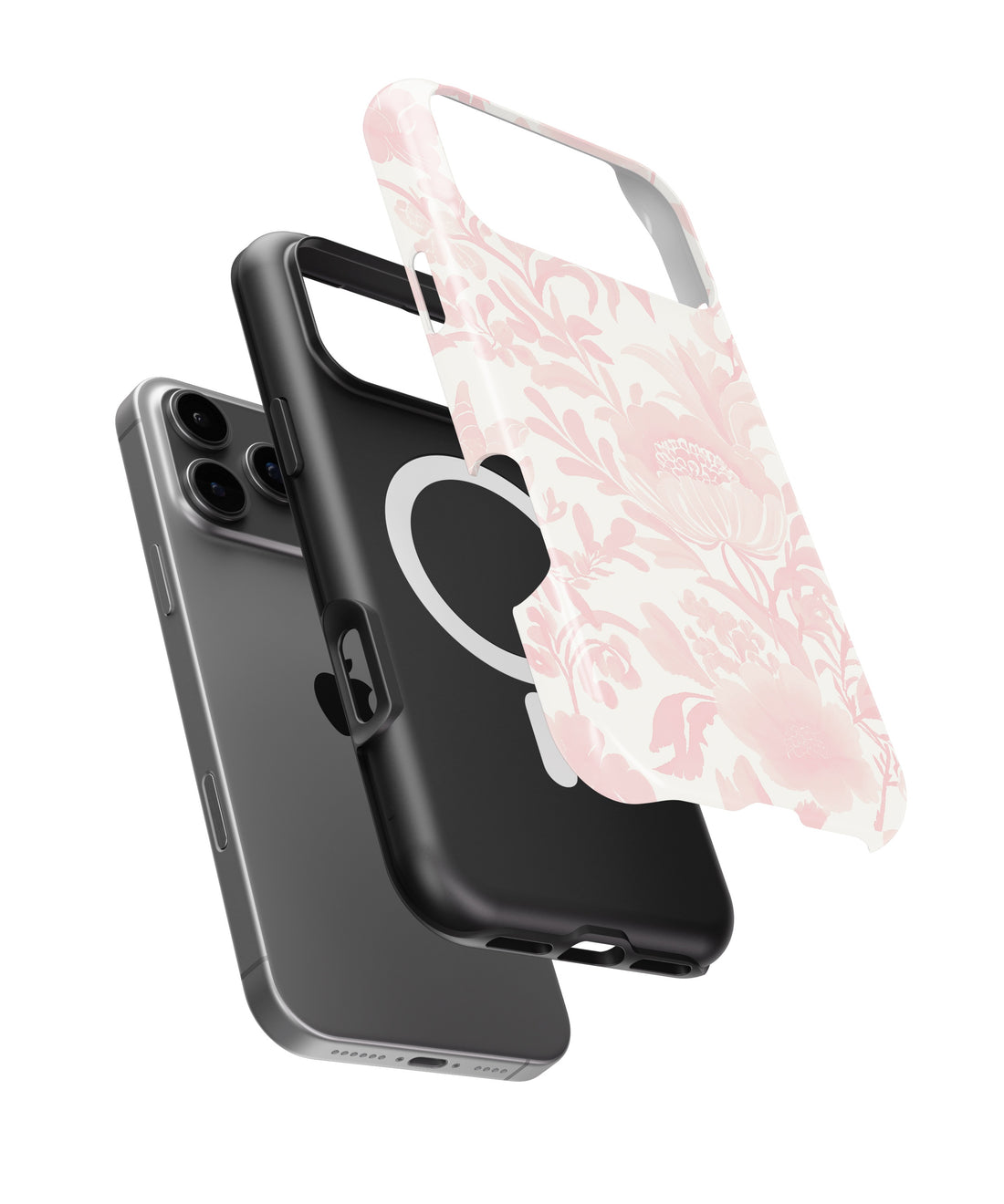 Soft Pink Botanical Floral MagSafe iPhone Tough Case - i17PMT p1