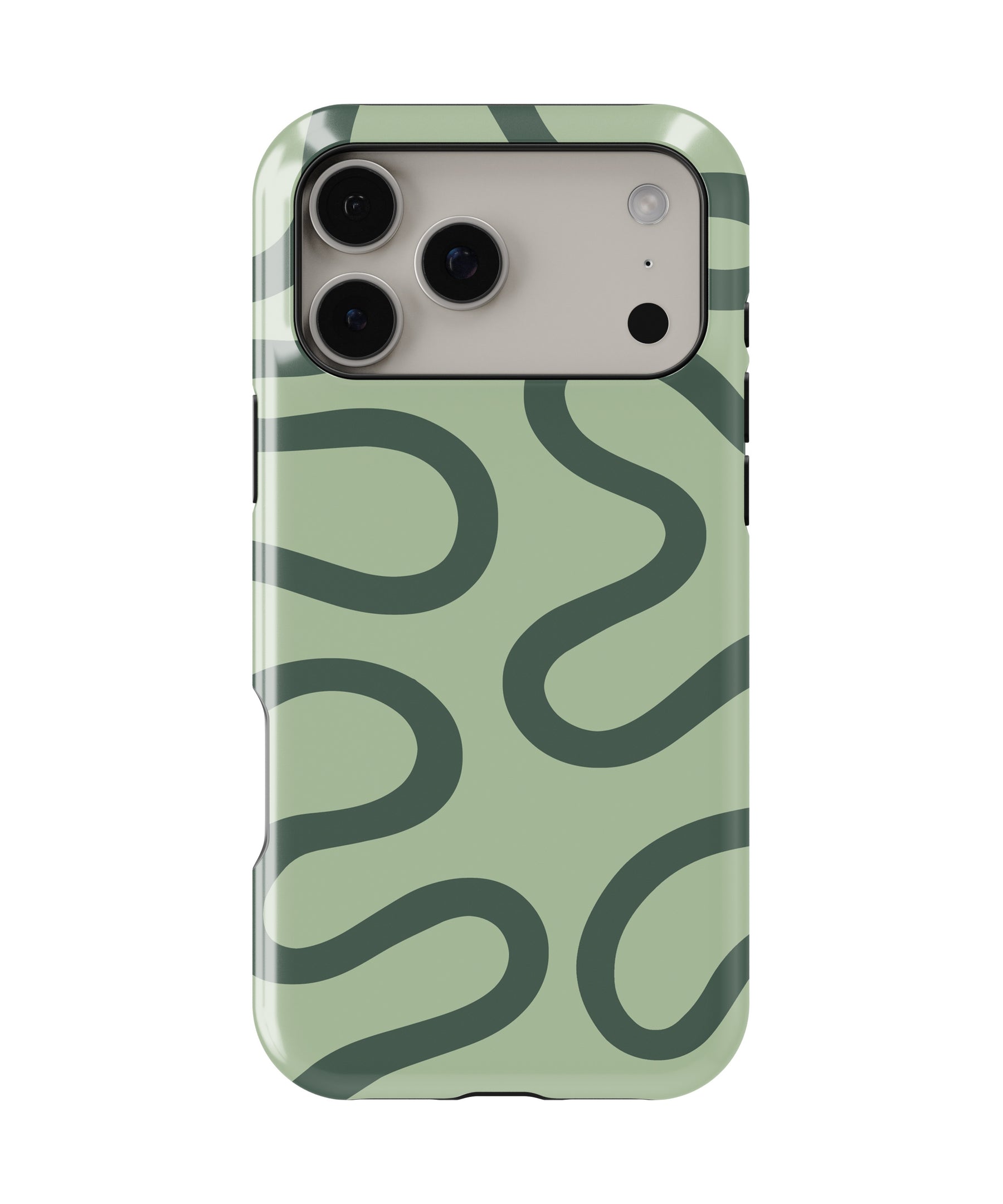 Sage Green Abstract Wavy MagSafe iPhone Tough Case
