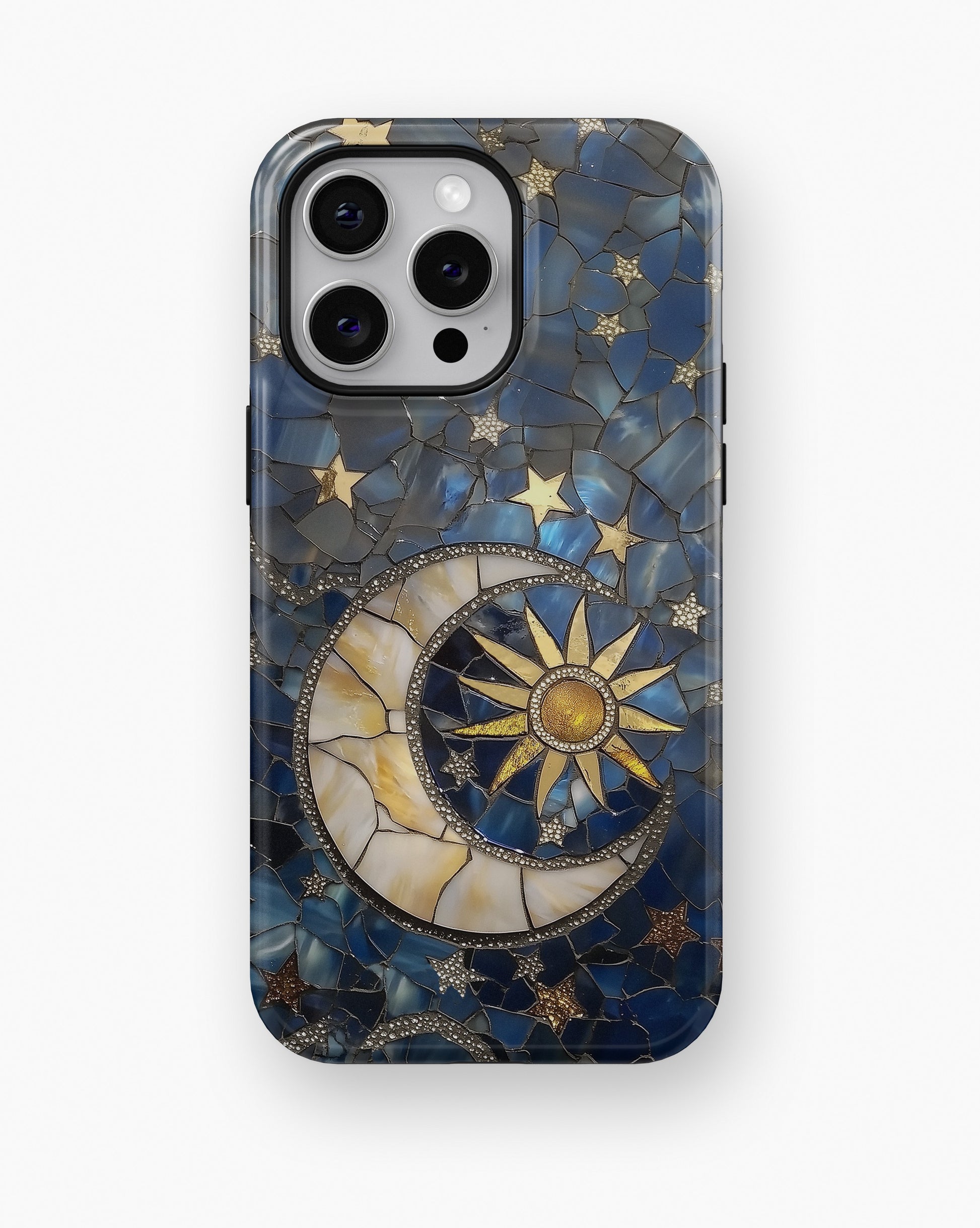 Blue Gold Celestial Mosaic MagSafe iPhone Tough Case - i15 pro max tough p1