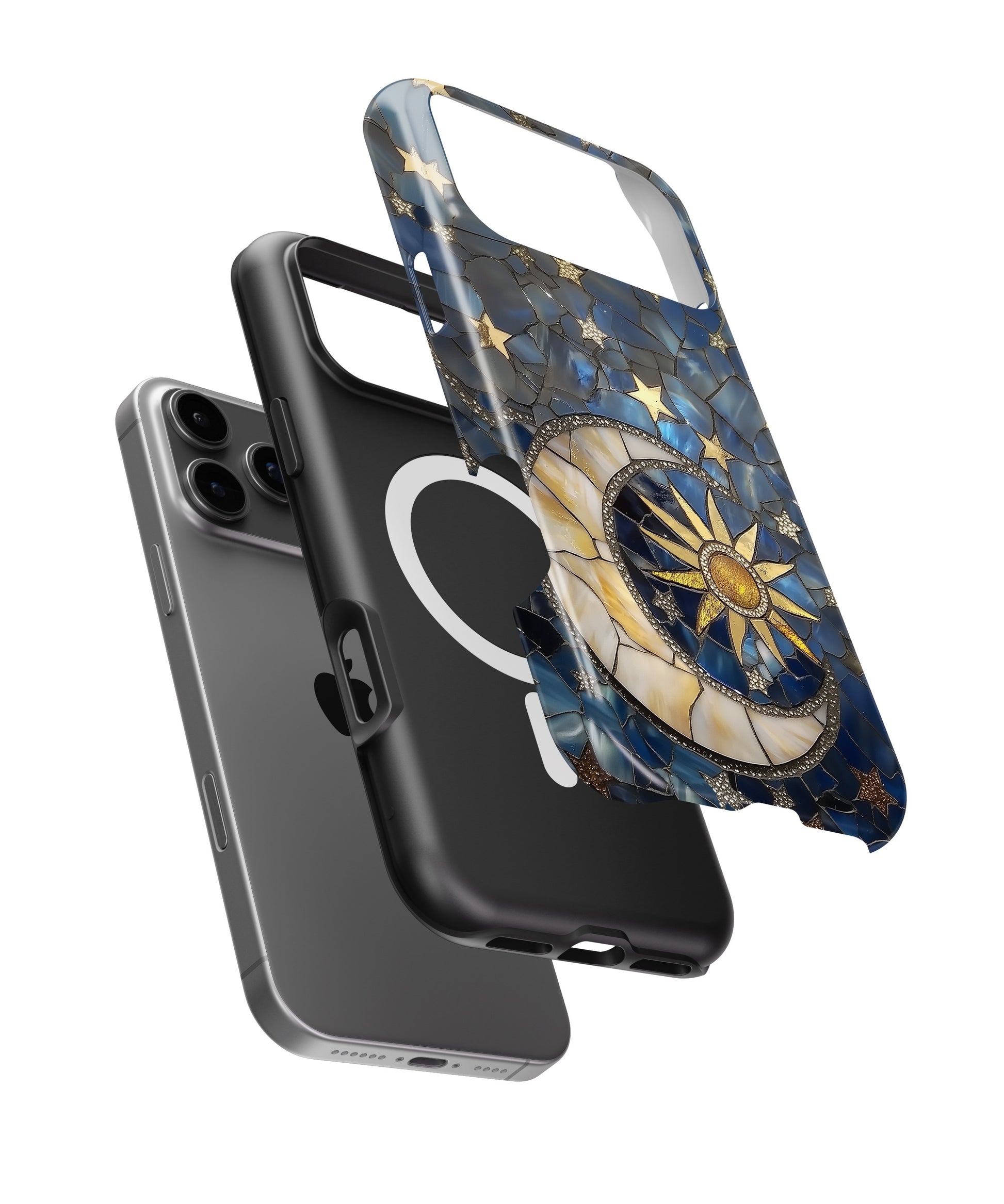 Blue Gold Celestial Mosaic MagSafe iPhone Tough Case - i17PMT p11