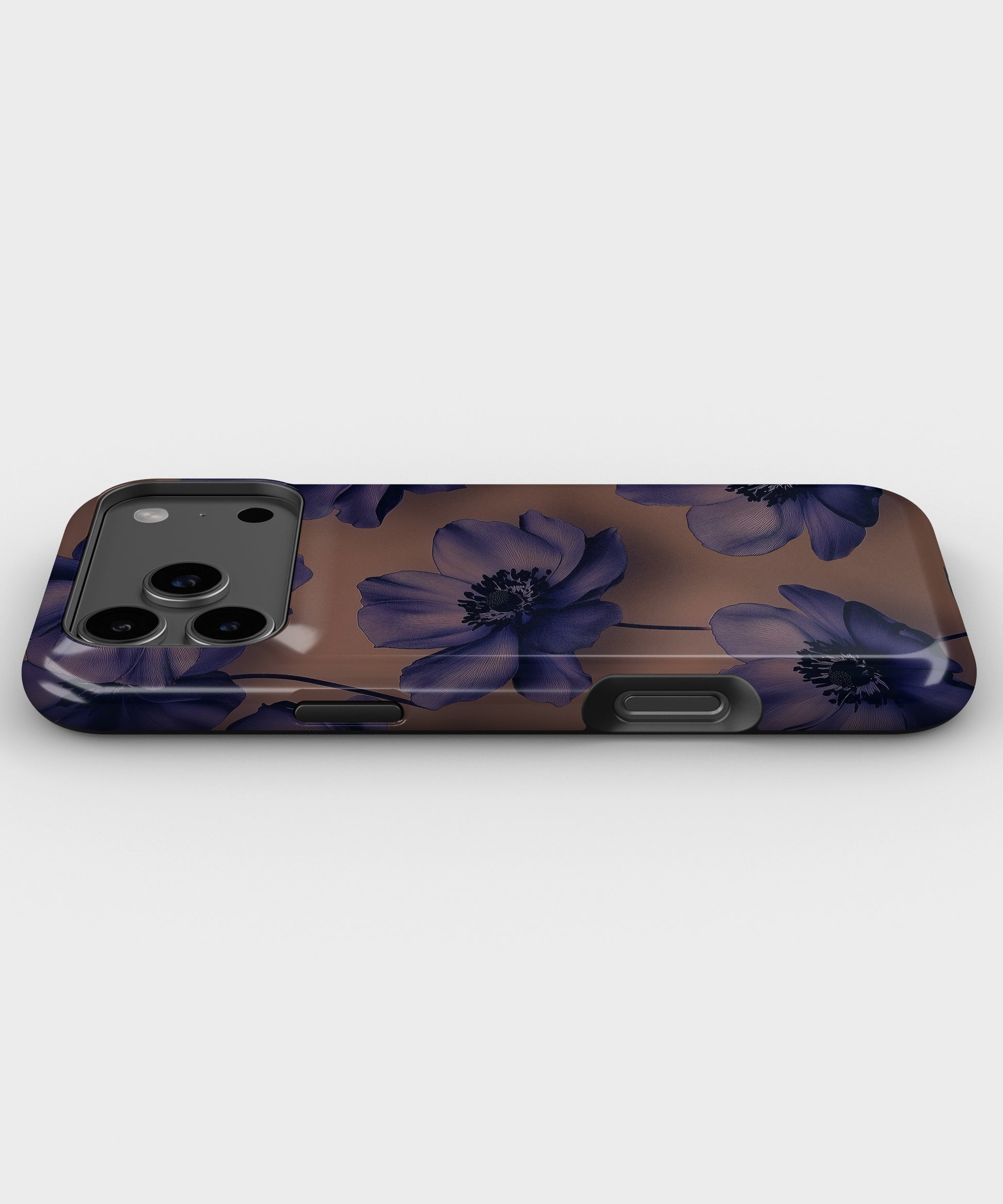 Purple Floral Taupe MagSafe iPhone Tough Case - i17PMT p3