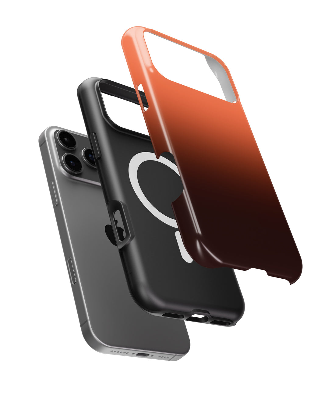 Orange Brown Ombre Gradient MagSafe iPhone Tough Case - i17PMT p1