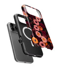 Dark Burgundy Daisy Rose Floral MagSafe iPhone Tough Case - i17PMT p11