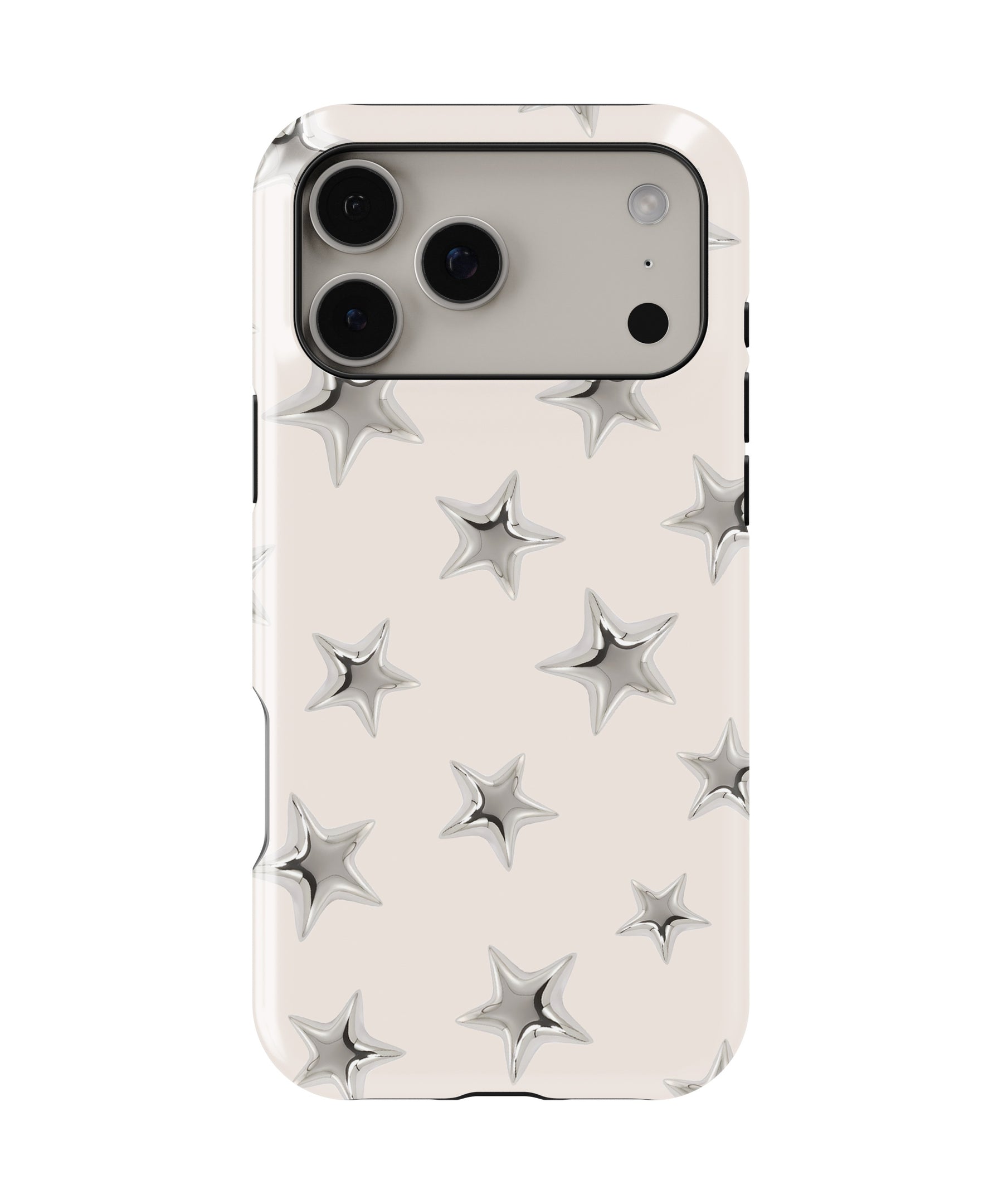 Silver Puffy Star MagSafe iPhone Tough Case