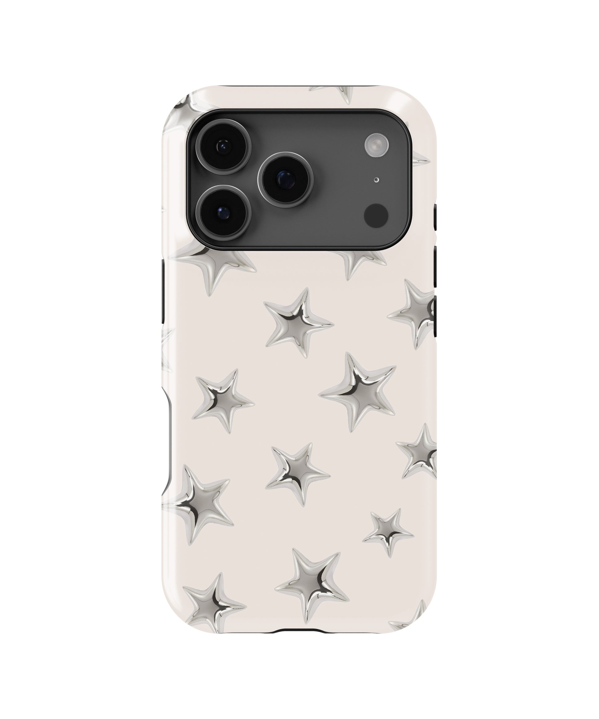 Silver Puffy Star MagSafe iPhone Tough Case - i17PT p1