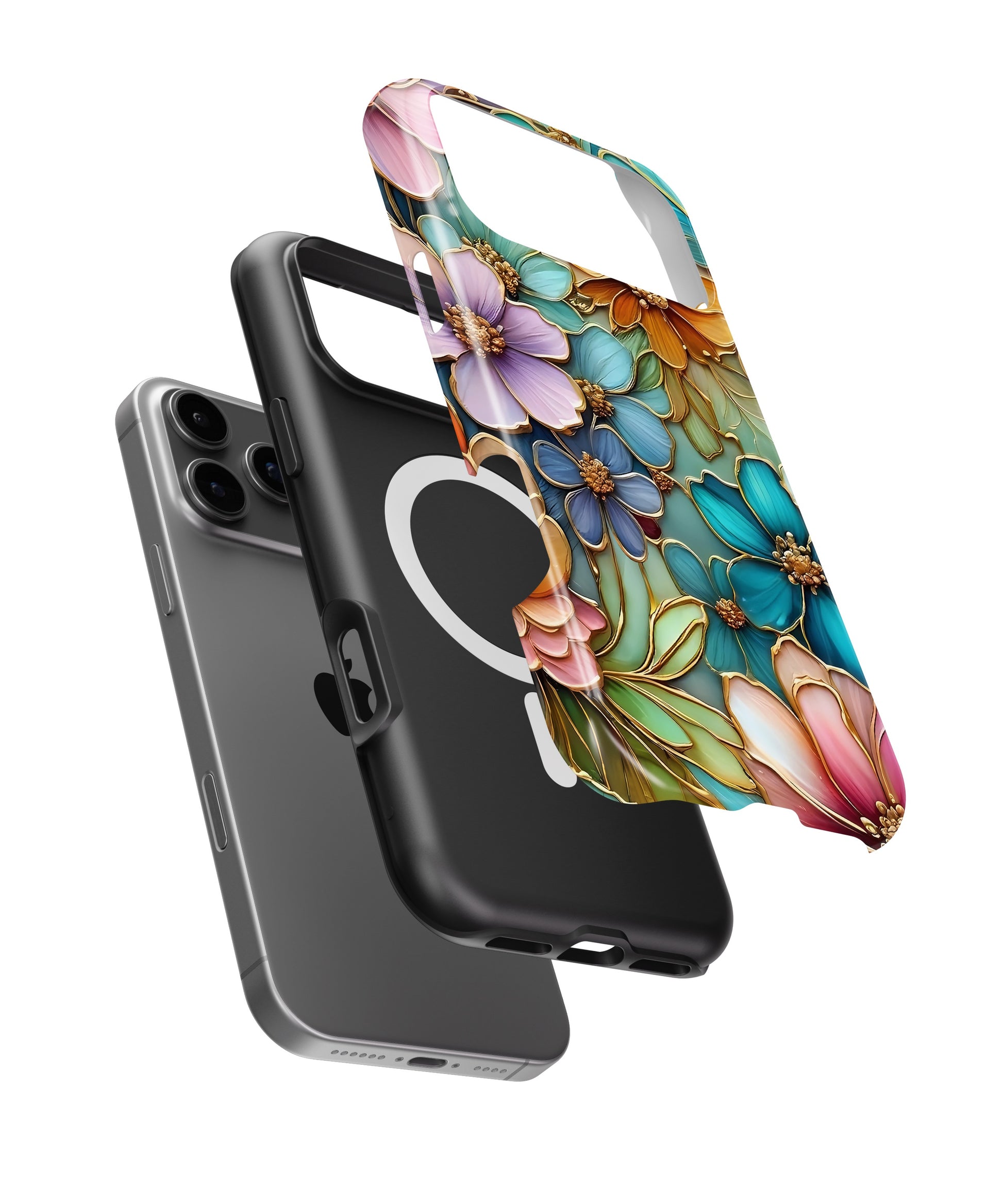 Gold Stained Glass Floral MagSafe iPhone Tough Case - i17PMT p11
