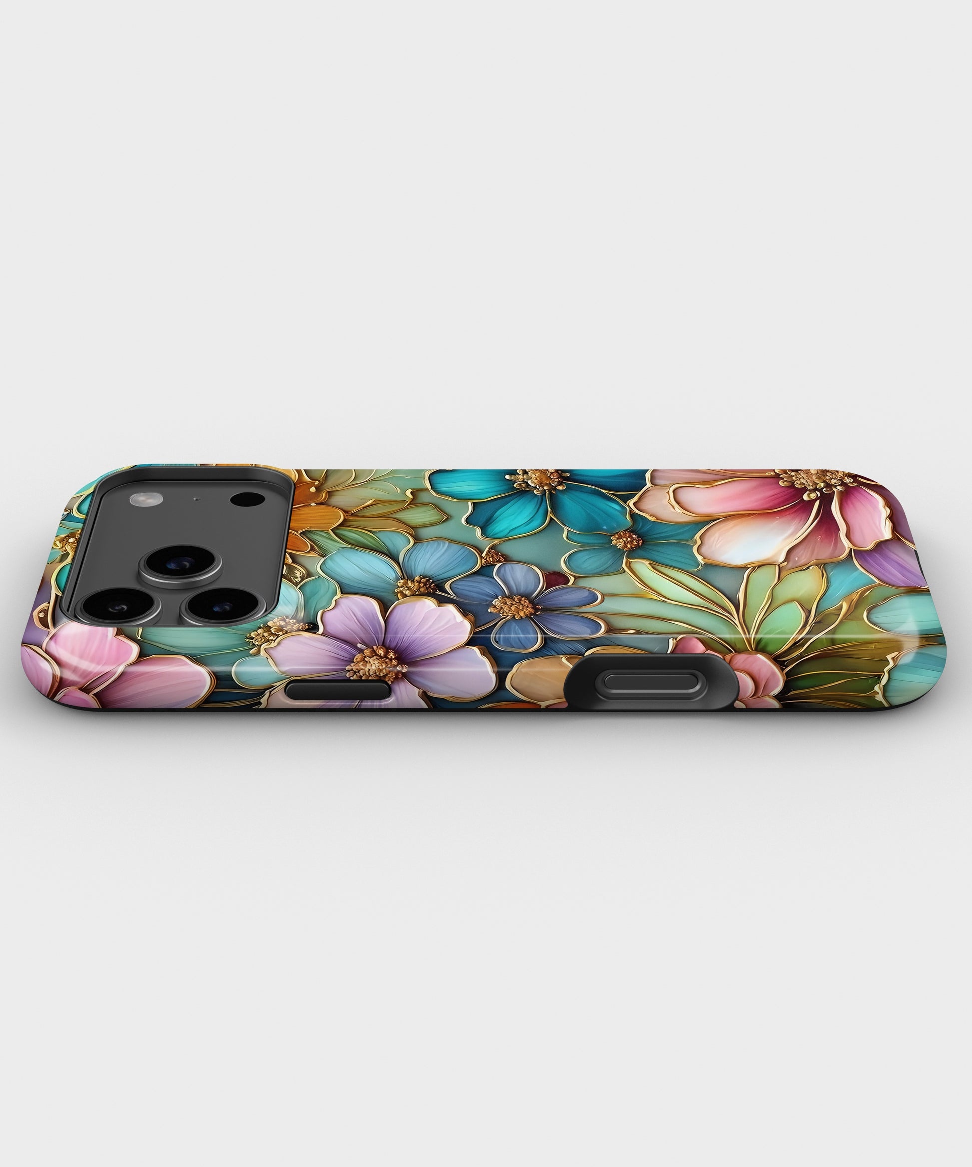 Gold Stained Glass Floral MagSafe iPhone Tough Case - i17PMT p3