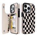 Dune Mirage Checkered double-buckle wallet phone case for iPhone 14 Pro - model-specific product view