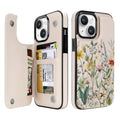 Wildflower Botanical double-buckle wallet phone case for iPhone 15 - model-specific product view