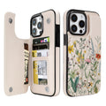 Wildflower Botanical double-buckle wallet phone case for iPhone 15 Pro Max - model-specific product view