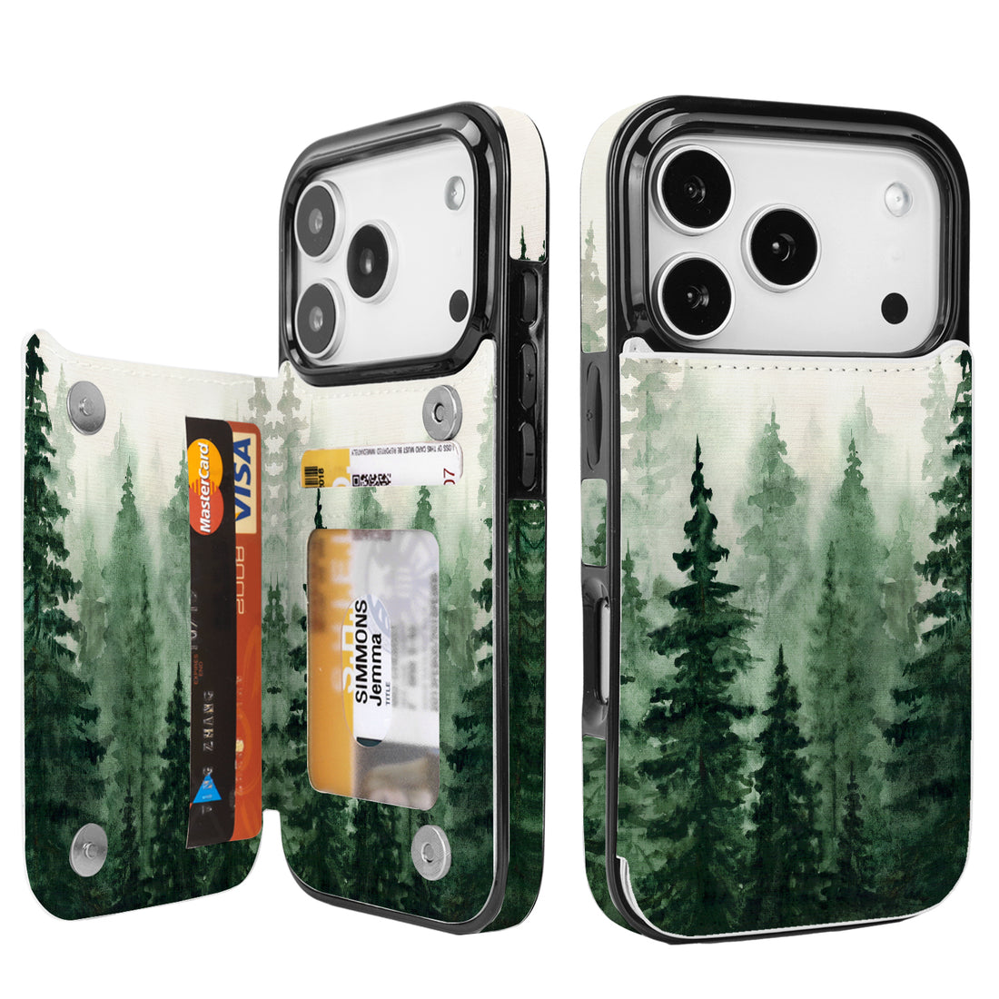 Forest Mist MagSafe Flip Wallet Case for iPhone 17-12 Series - Forest Mist MagSafe card holder wallet case