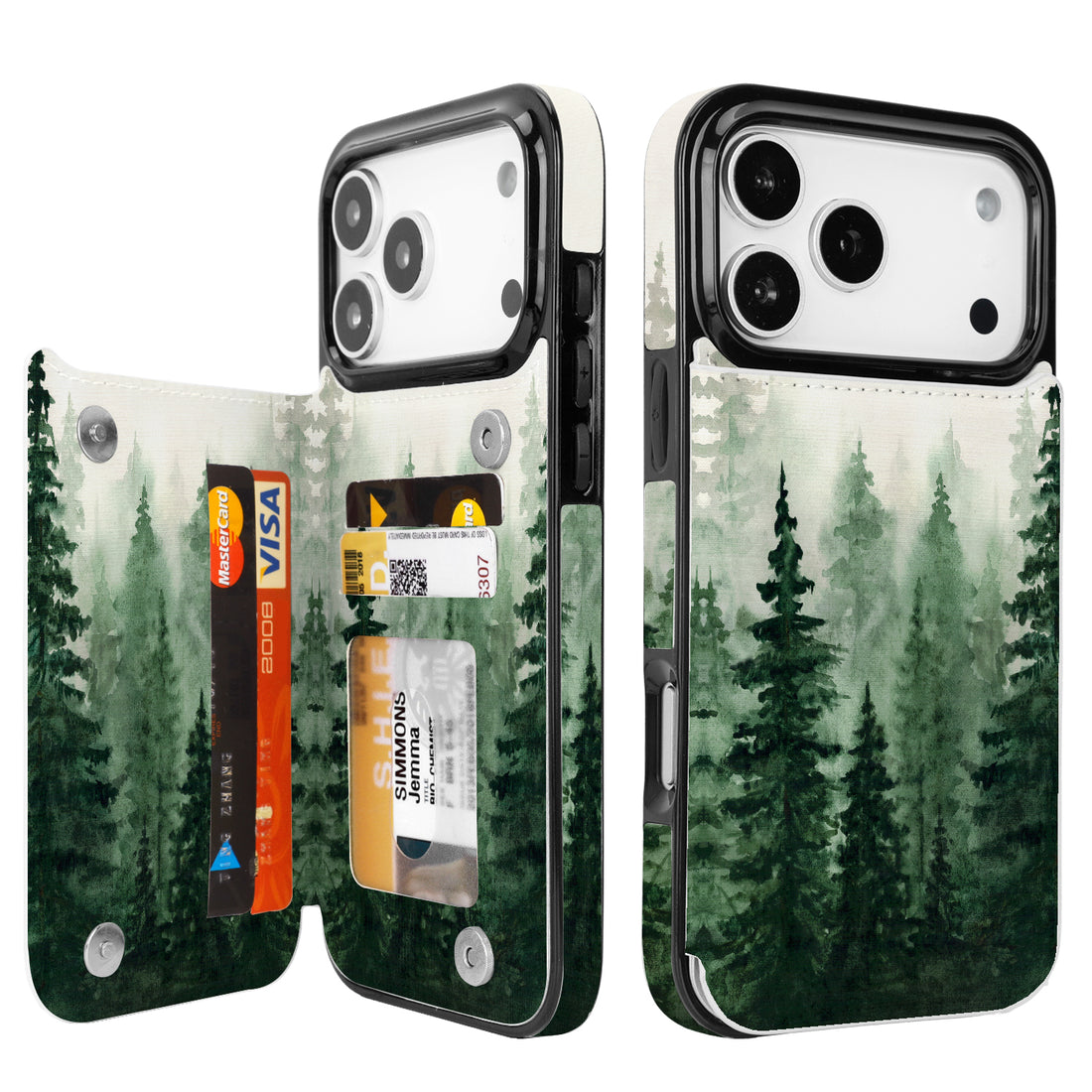 Forest Mist MagSafe Flip Wallet Case for iPhone 17-12 Series - Forest Mist MagSafe card holder wallet case