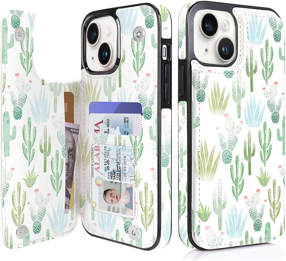 Leather Flip Wallet Case for iPhone 13 – 3–4 Card Slots & Kickstand (Style 3) – product image 1