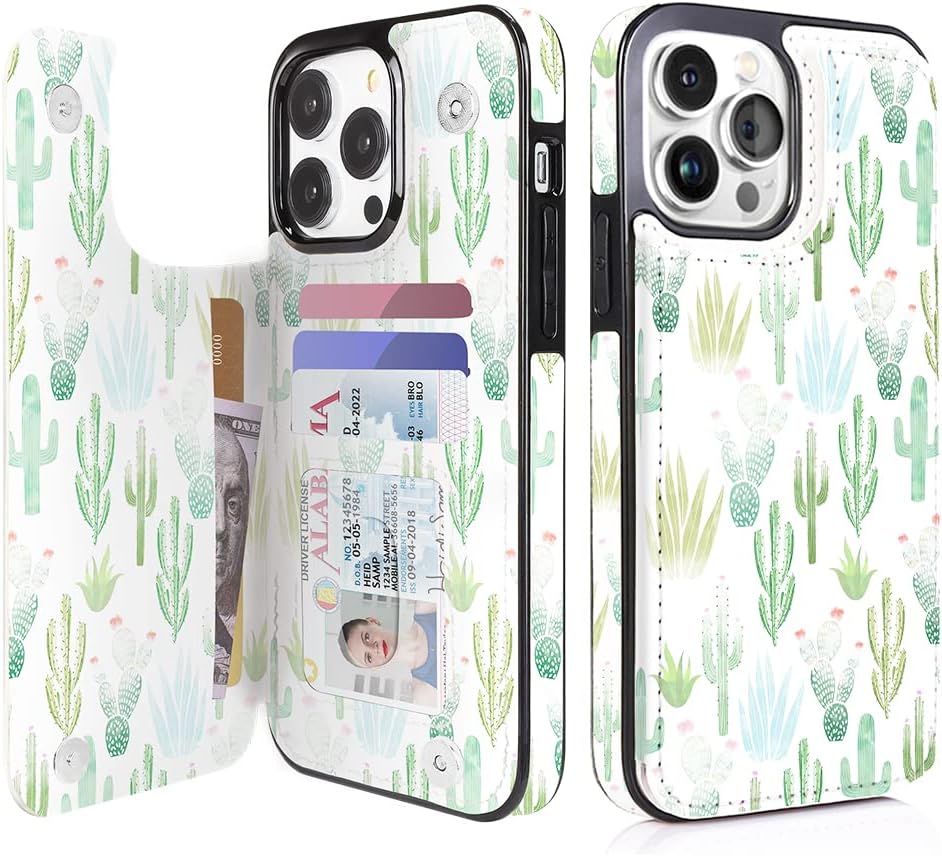 Leather Flip Wallet Case for iPhone 12 – 3–4 Card Slots & Kickstand (Style 20) – product image 1