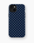 Navy Polka Dot Shockproof MagSafe Case for iPhone - iPhone 15 Plus (6.7
