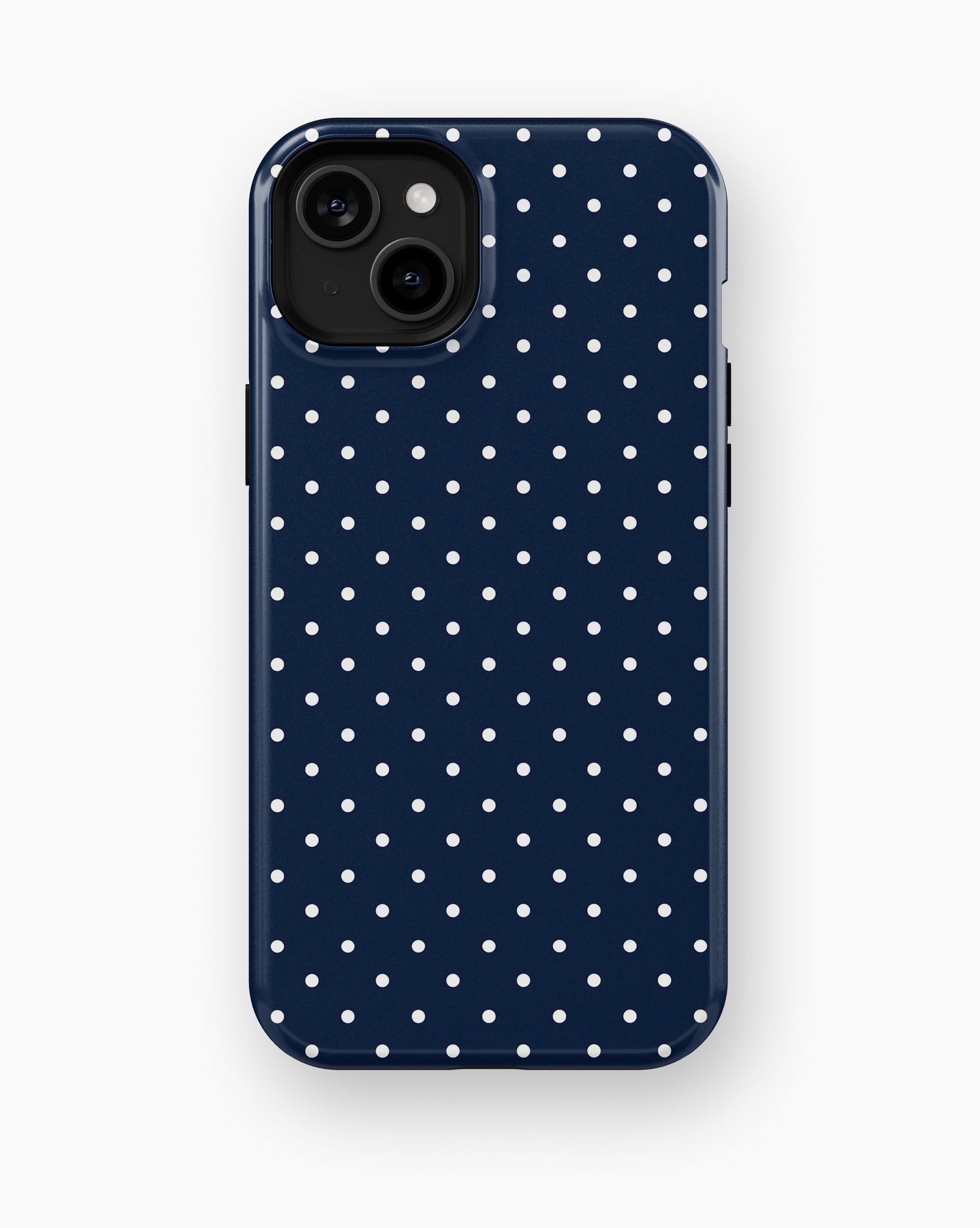 Navy Polka Dot Shockproof MagSafe Case for iPhone - iPhone 15 Plus (6.7")