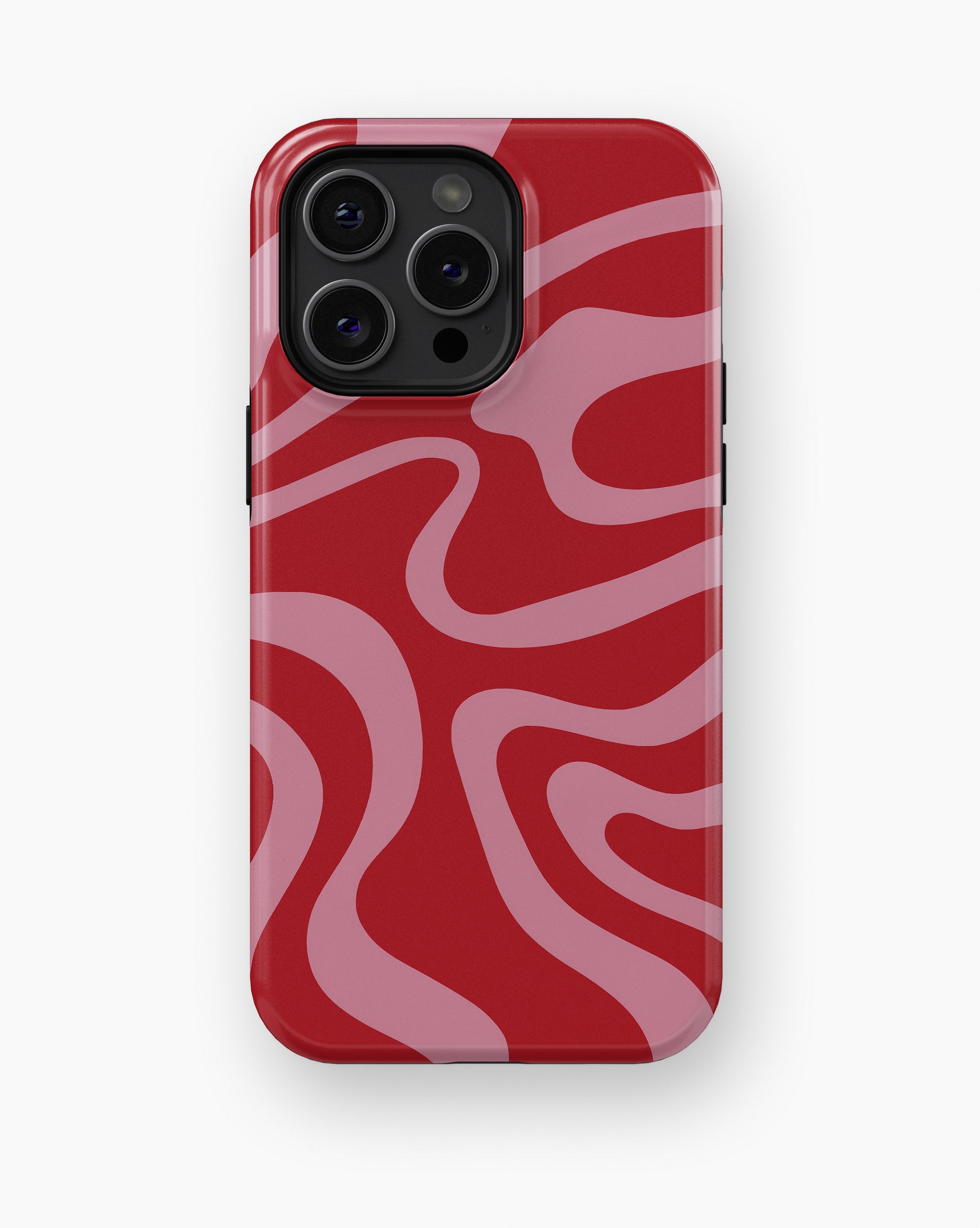 Red Pink Wavy Abstract Shockproof MagSafe Case for iPhone - iPhone 16 Pro Max (6.9")