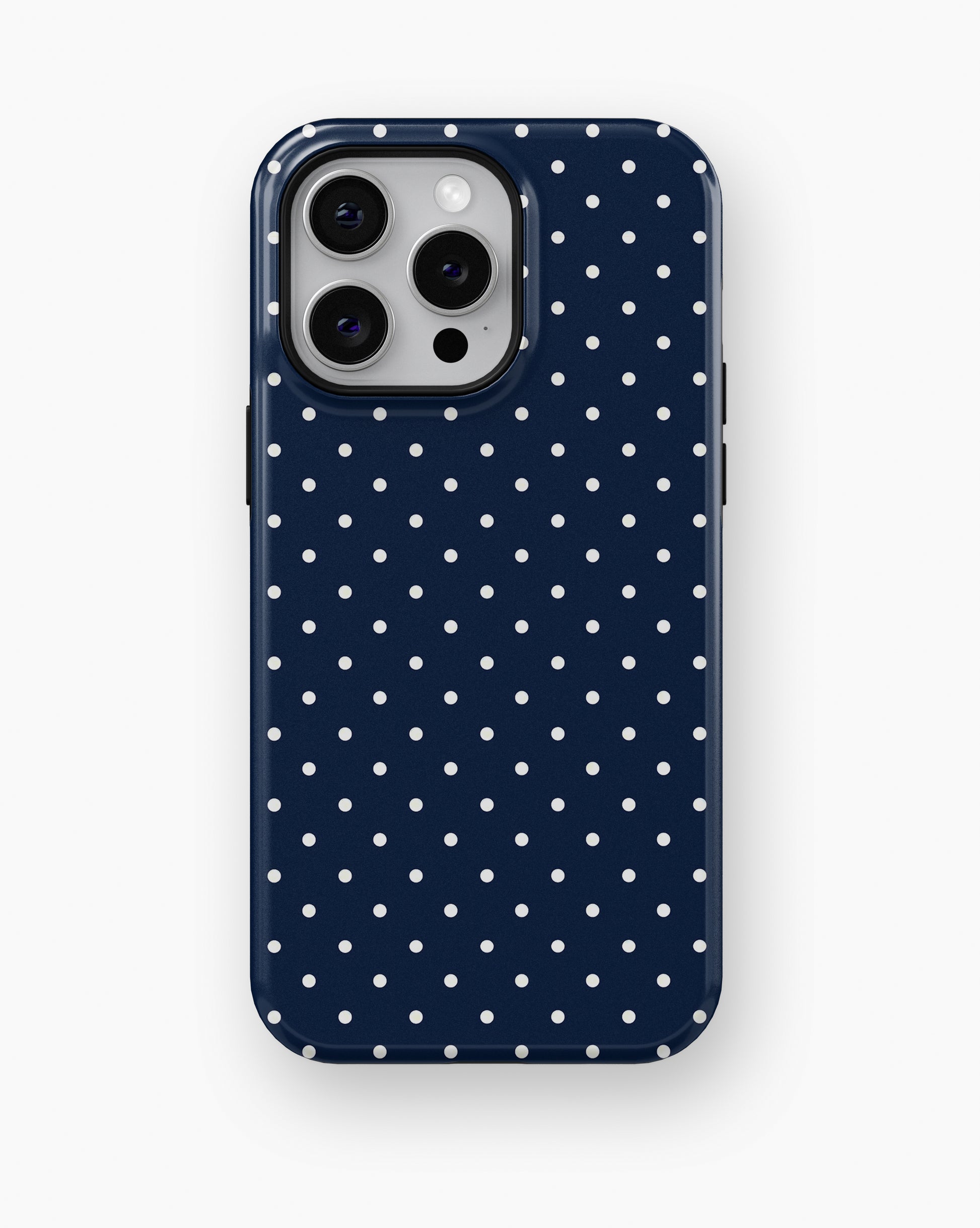 Navy Polka Dot Shockproof MagSafe Case for iPhone - iPhone 16 Pro Max (6.9")