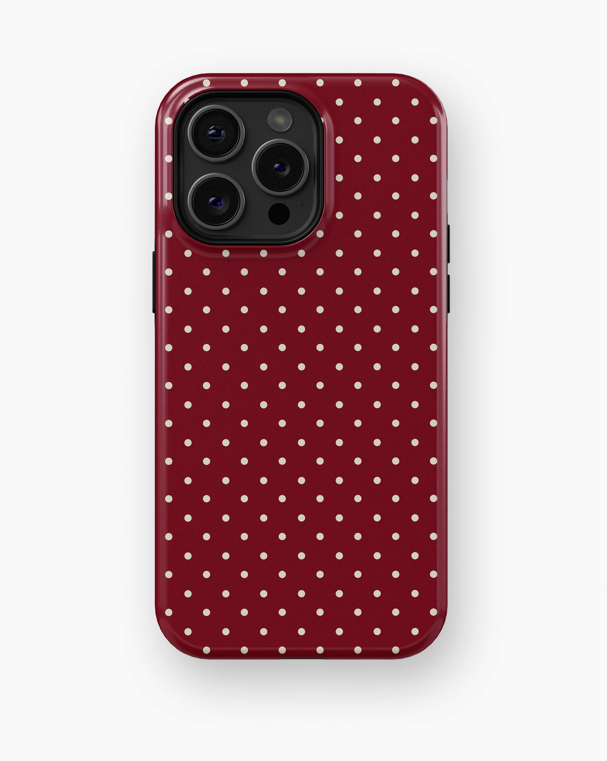 Burgundy Polka Dot Shockproof MagSafe Case for iPhone - iPhone 16 Pro Max (6.9")